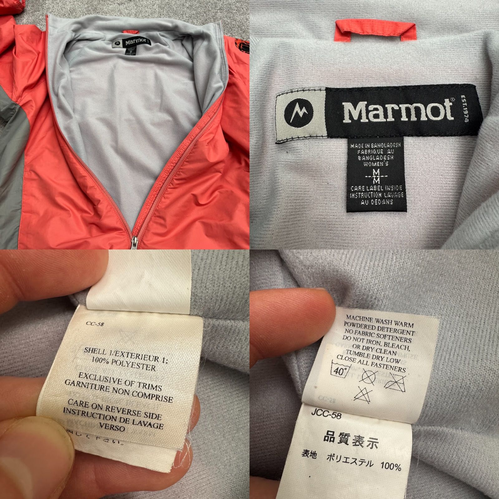 Marmot Marmot DriClime Jacket Womens Medium Pink Gray Full Zip Outdoor Hike Windbreaker Size M / US 6-8 / IT 42-44 - 8 Thumbnail