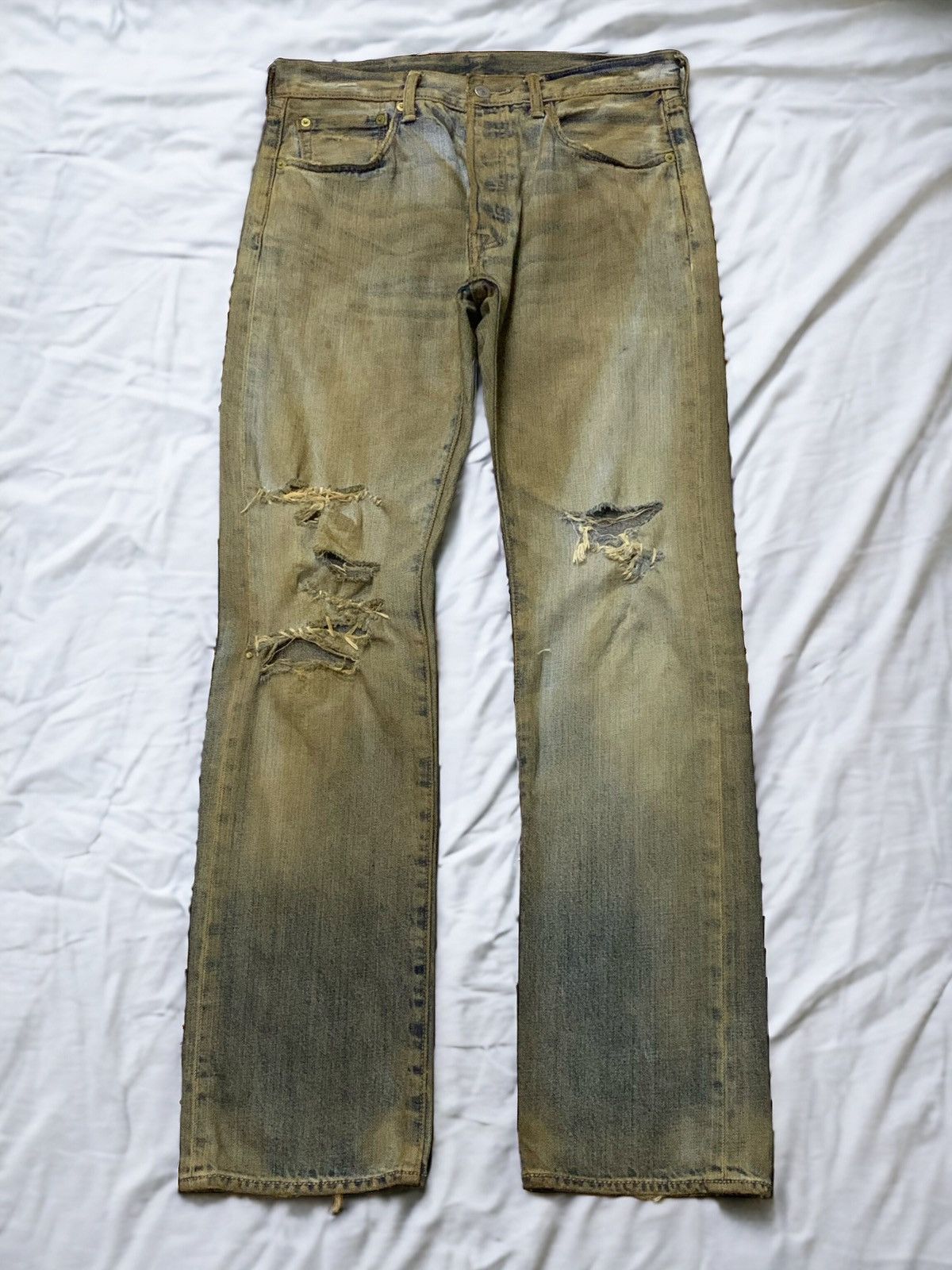 Hysteric Glamour × Levi's × Vintage Levis 501 Vintage Muddy Wash Distressed Jeans Size US 31 - 1 Thumbnail