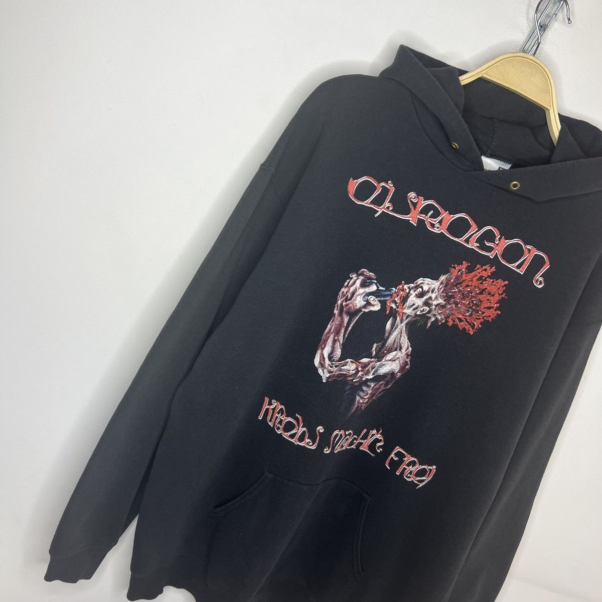 Band Tees Vintage Eisregen Hoodie Heavy Cotton Krebs macht frei Y2K Size US XL / EU 56 / 4 - 3 Thumbnail