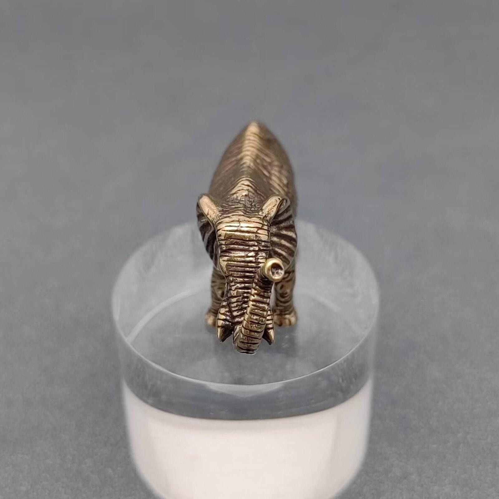 The Unbranded Brand Brass Elephant Figurine Miniature Size ONE SIZE - 7 Thumbnail