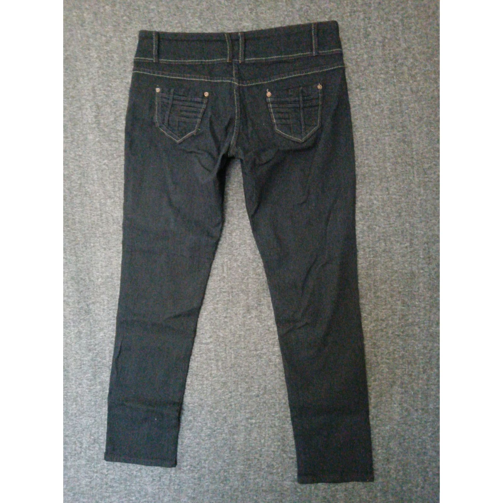 Vintage Unbranded Jeans Skinny 19/20 Black Women Plus Size 3 Button Closure Denim 30 Inseam 5-Pocket Stretch Slim Modern 90s Theme Womens Size 40" / US 18 - 2 Thumbnail