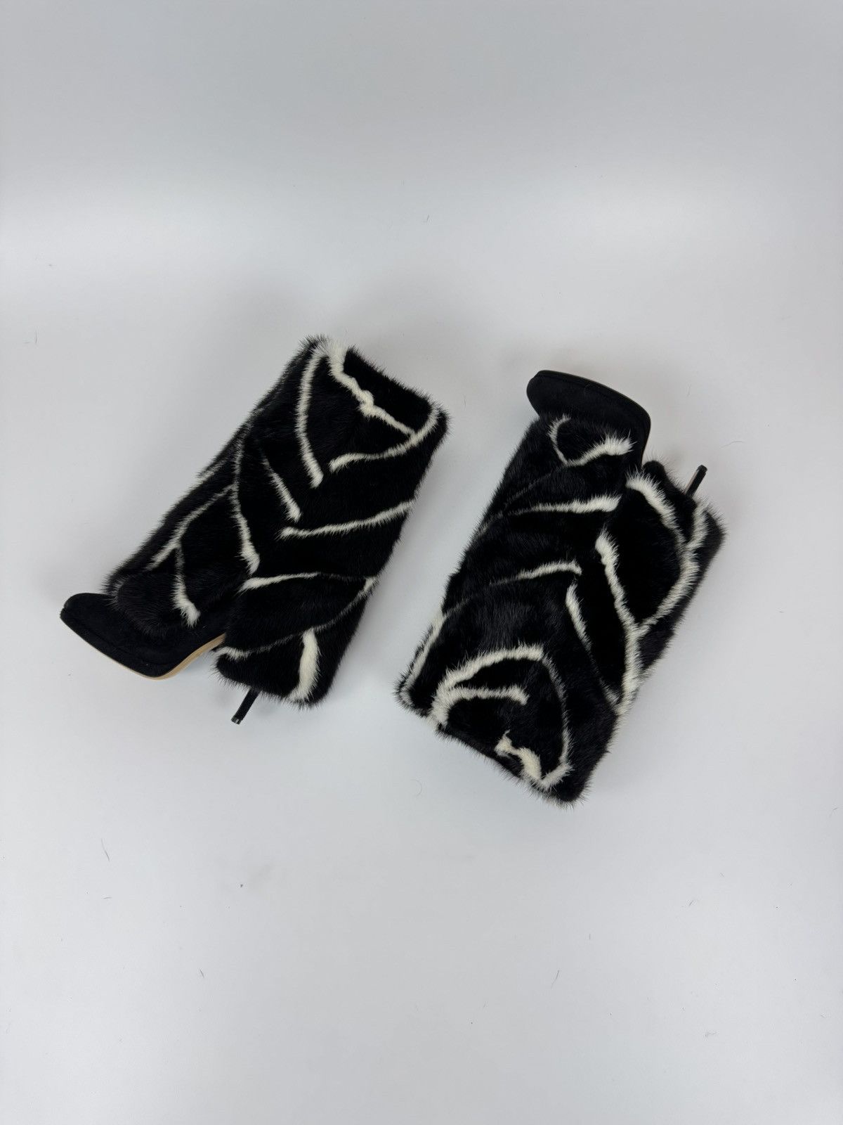 Casedei CASADEI Grey Fur Mid Calf Boots Stiletto Heels Avant Garde Size US 10 / IT 40 - 5 Thumbnail