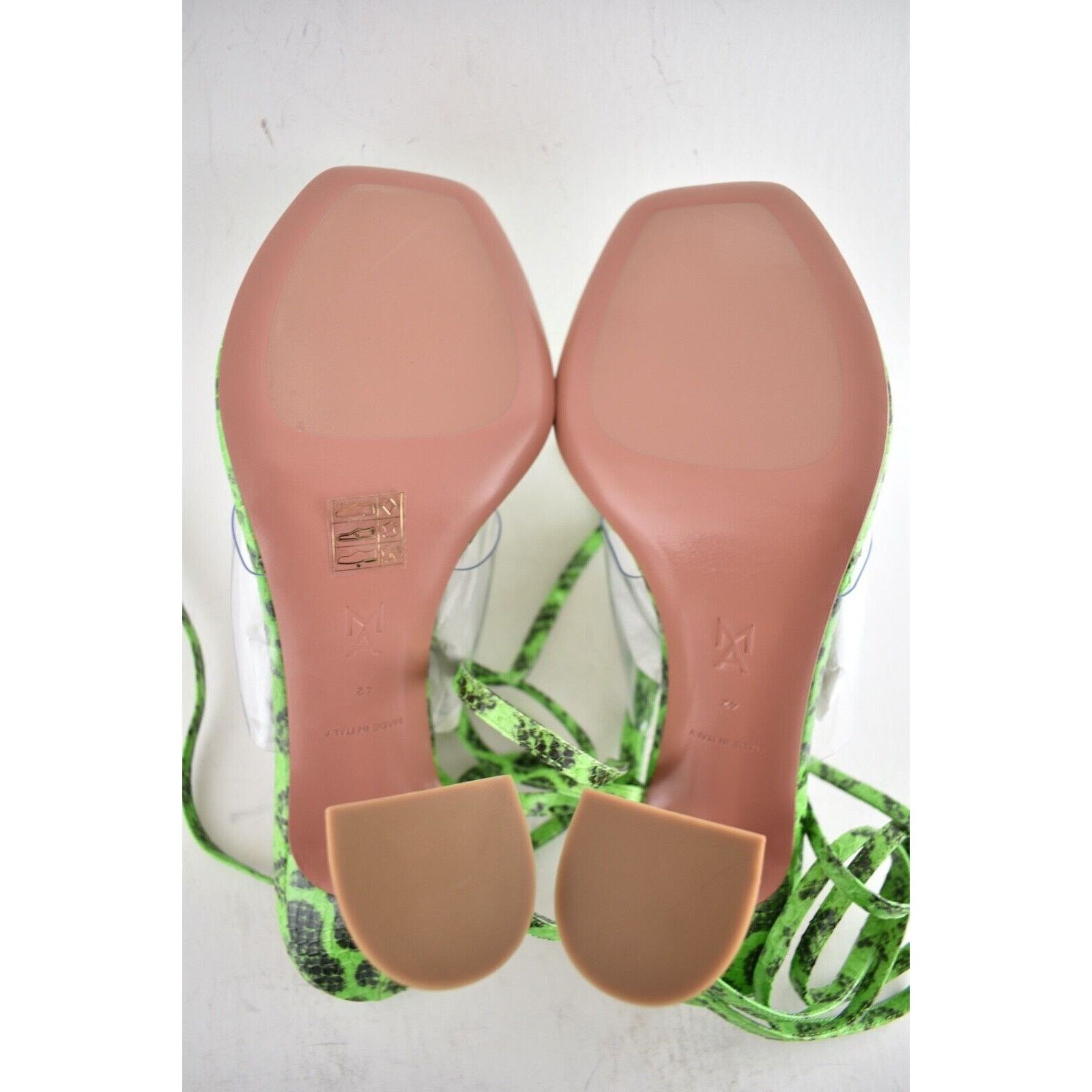 Amina Muaddi Zula Ayer Snake Thong PVC Lace Up Tie Sandal Heel Pump 36 Size US 6 / IT 36 - 12 Thumbnail