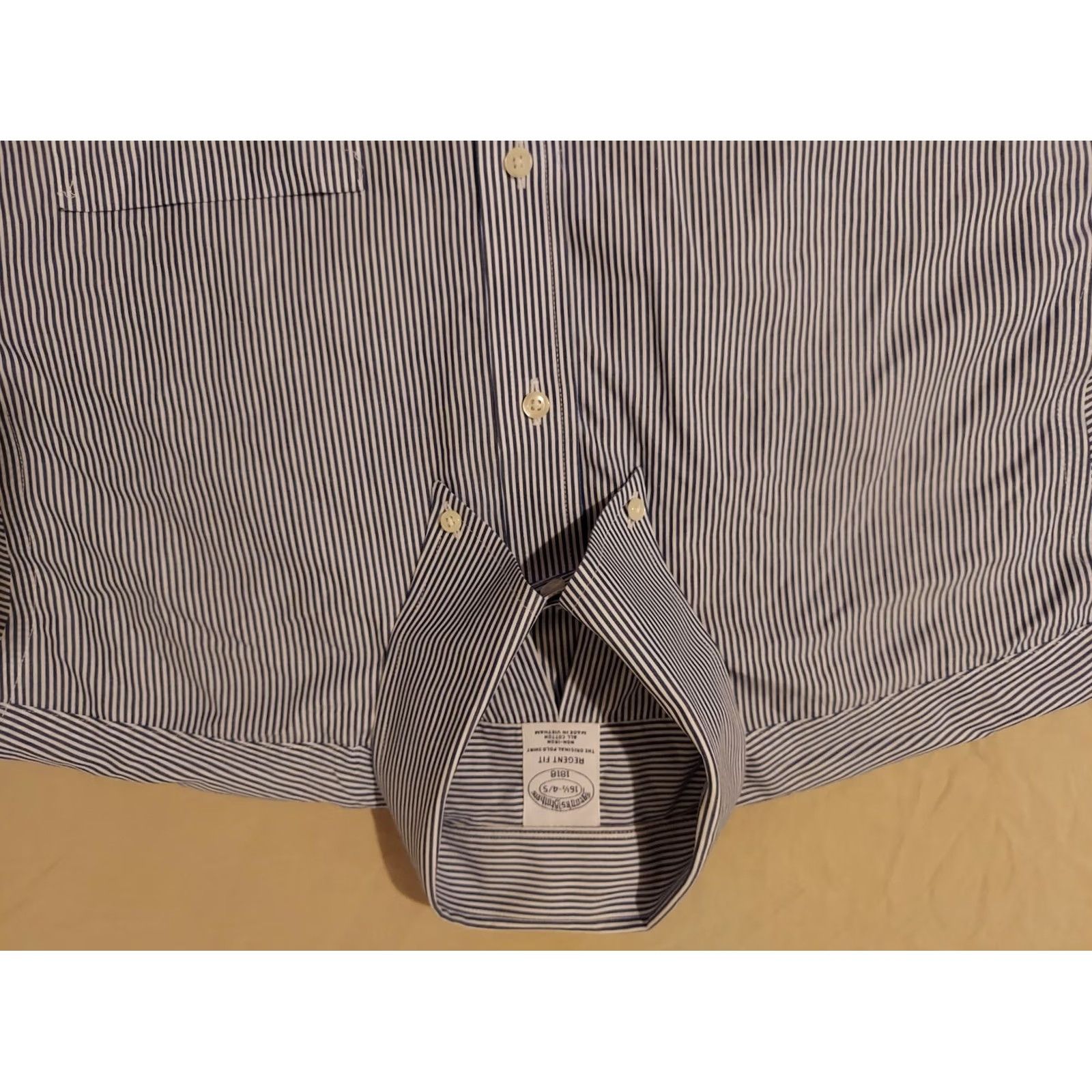 Brooks Brothers Brooks Brothers Mens Dress Shirt Blue White Button Stripes 16 1/2 34 35 Size 42R - 2 Thumbnail