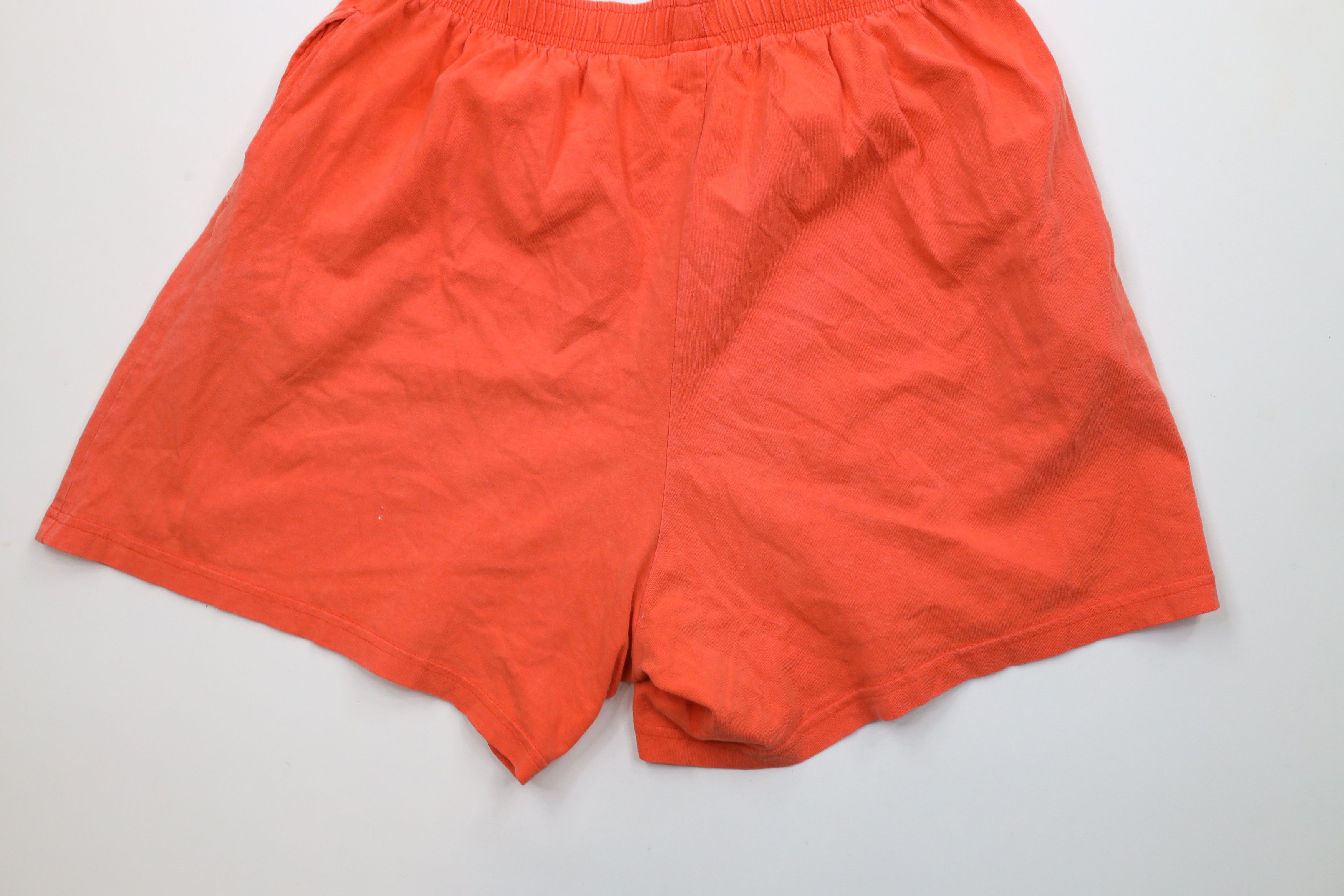 Disney × Vintage Vintage 90s Disney Mickey Mouse Shorts Orange Cotton USA Size 32" / US 10 / IT 46 - 14 Thumbnail