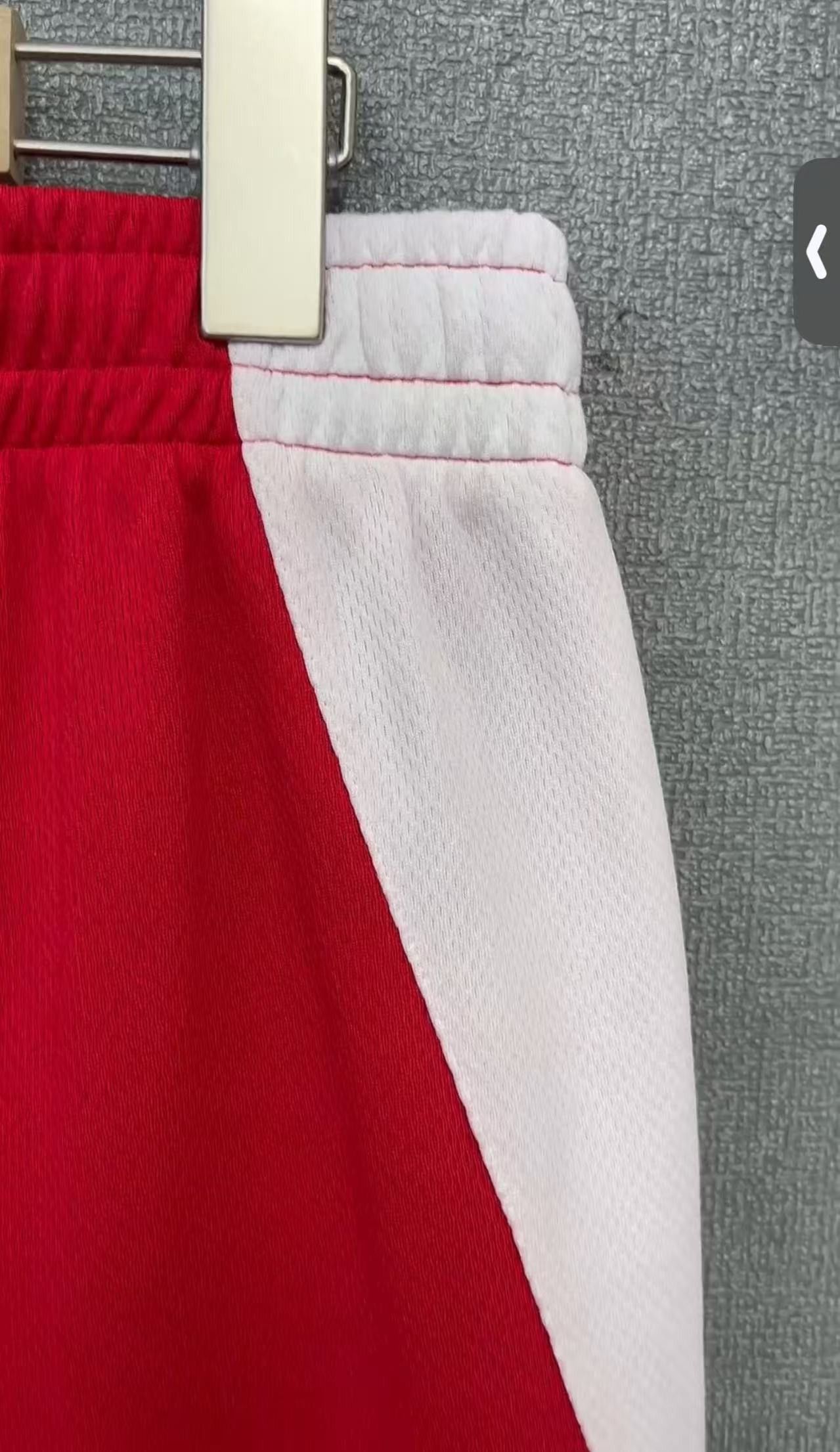 Balenciaga Red Balenciaga Logo Embroidered Football Shorts-2505 Size US 30 / EU 46 - 3 Thumbnail