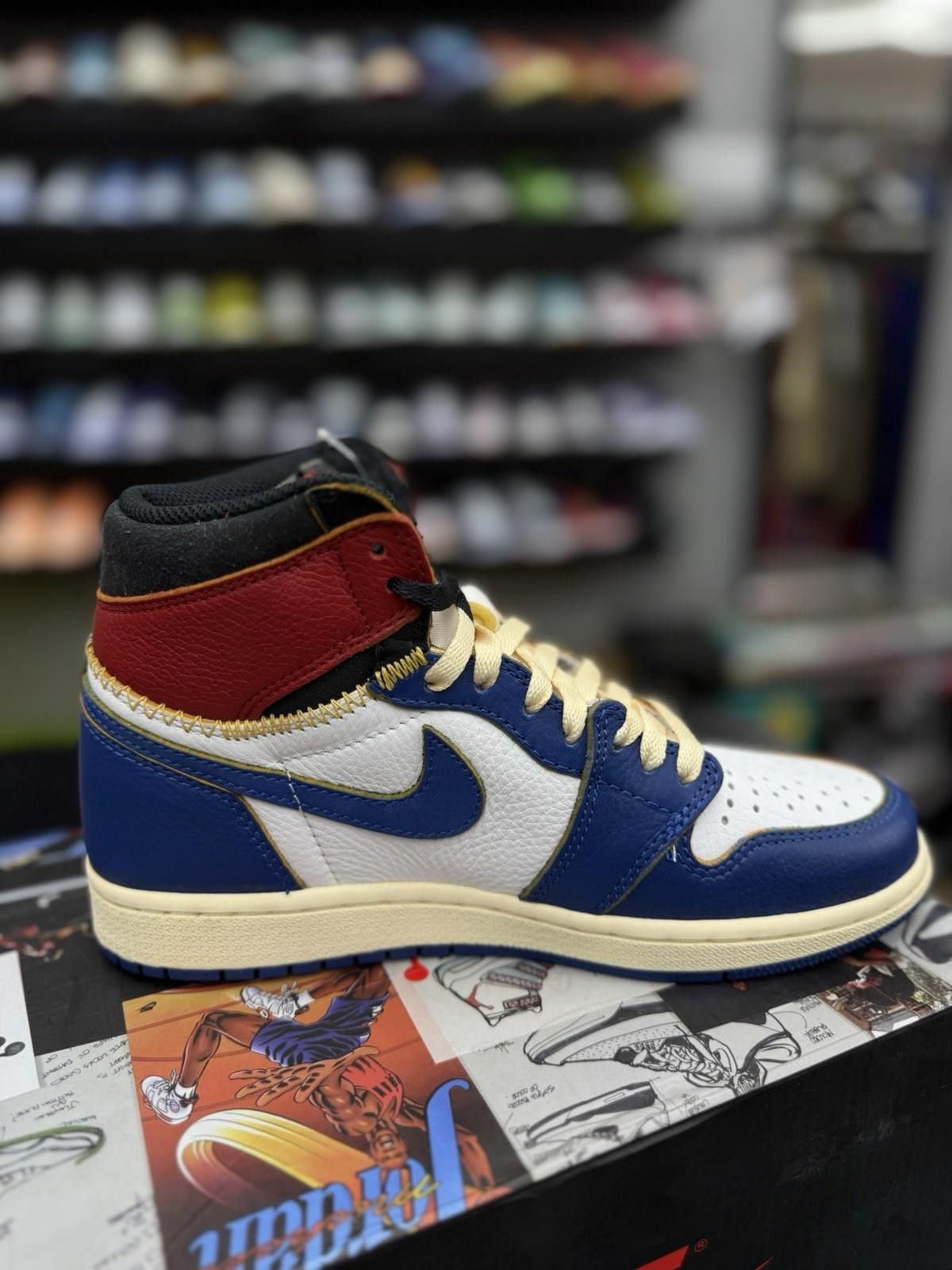 Jordan Brand Size 6M/7.5W - Jordan 1 Retro NRG x Union LA High Storm Blue Size US 6 / EU 39 - 12 Thumbnail