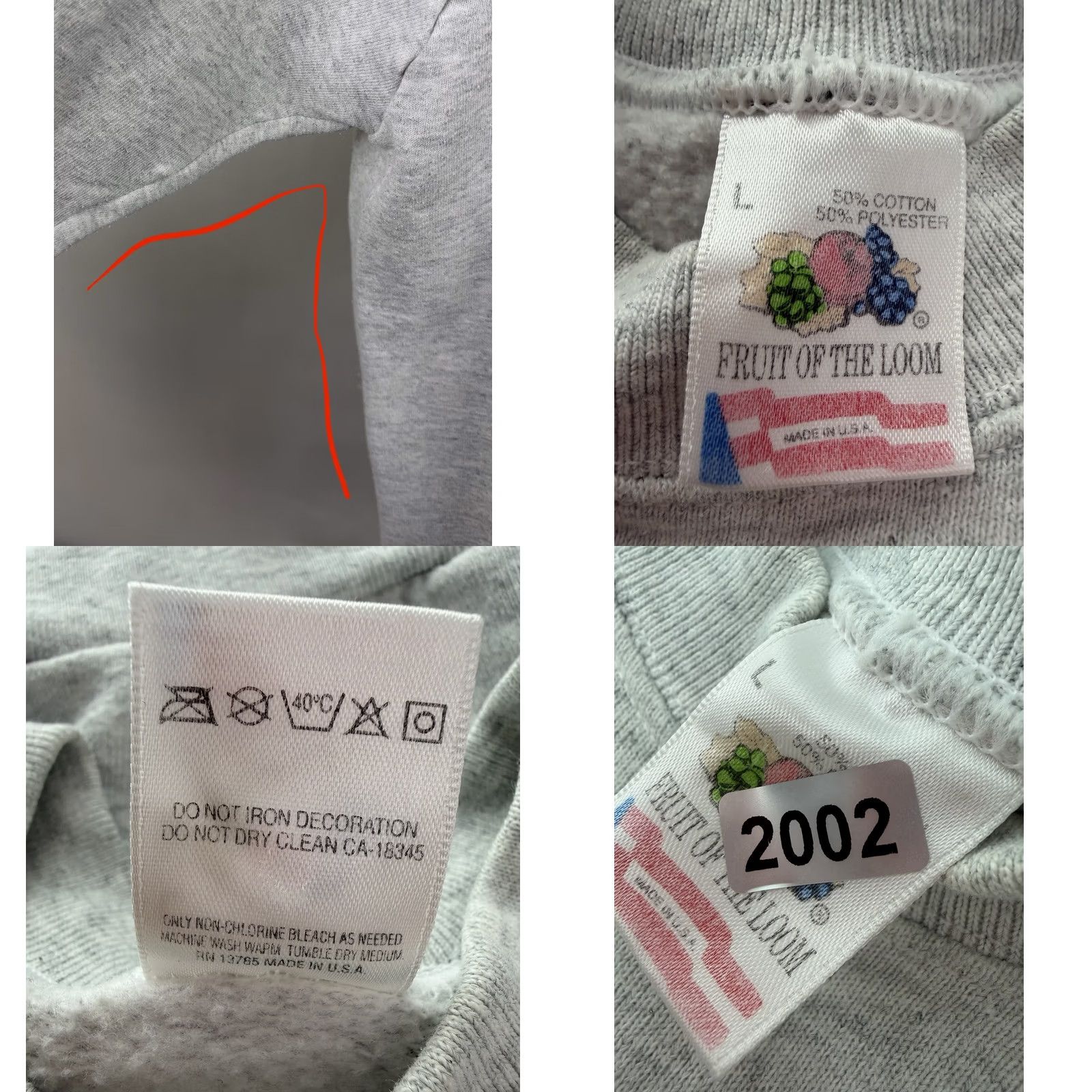 Fruit Of The Loom VINTAGE Fruit of the Loom Sweatshirt Mens Large Raglan Gray Illinois 90s Genture Graphics Print Crew Neck Pullover Size US L / EU 52-54 / 3 - 9 Thumbnail