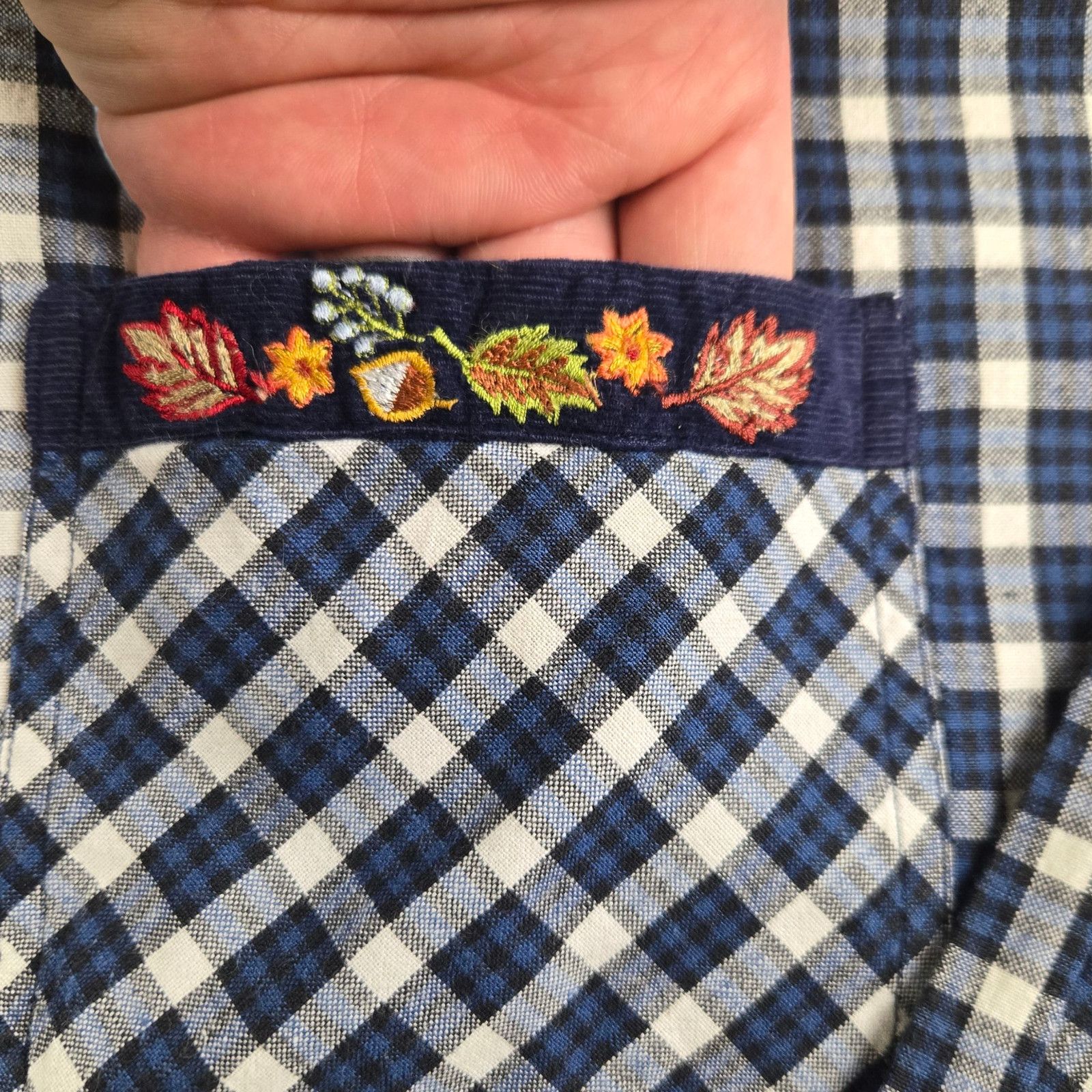 Basic Editions Y2K Fall Embroidered Gingham Shirt Navy Plaid Size Large Size L / US 10 / IT 46 - 6 Thumbnail