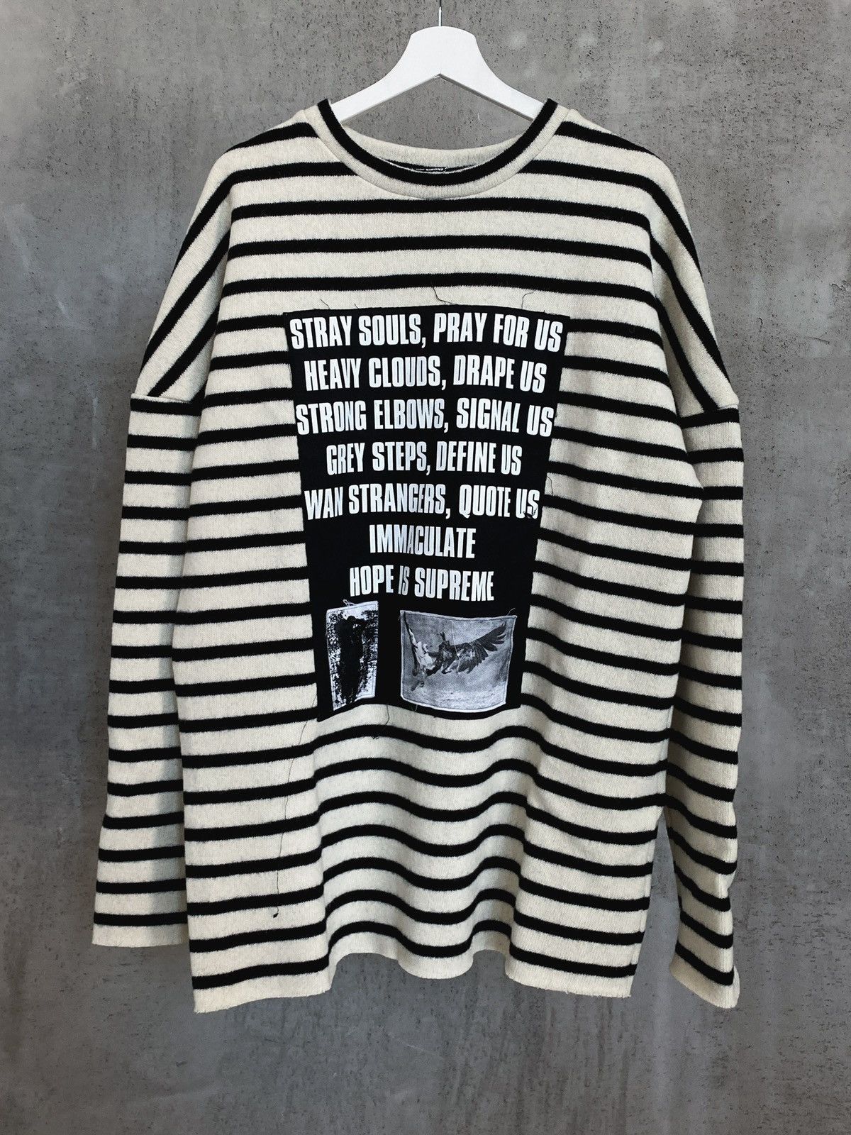 Raf Simons Raf Simons Archive Redux SS02–Poem Panel Wool Sweater Size US M / EU 48-50 / 2 - 1 Thumbnail