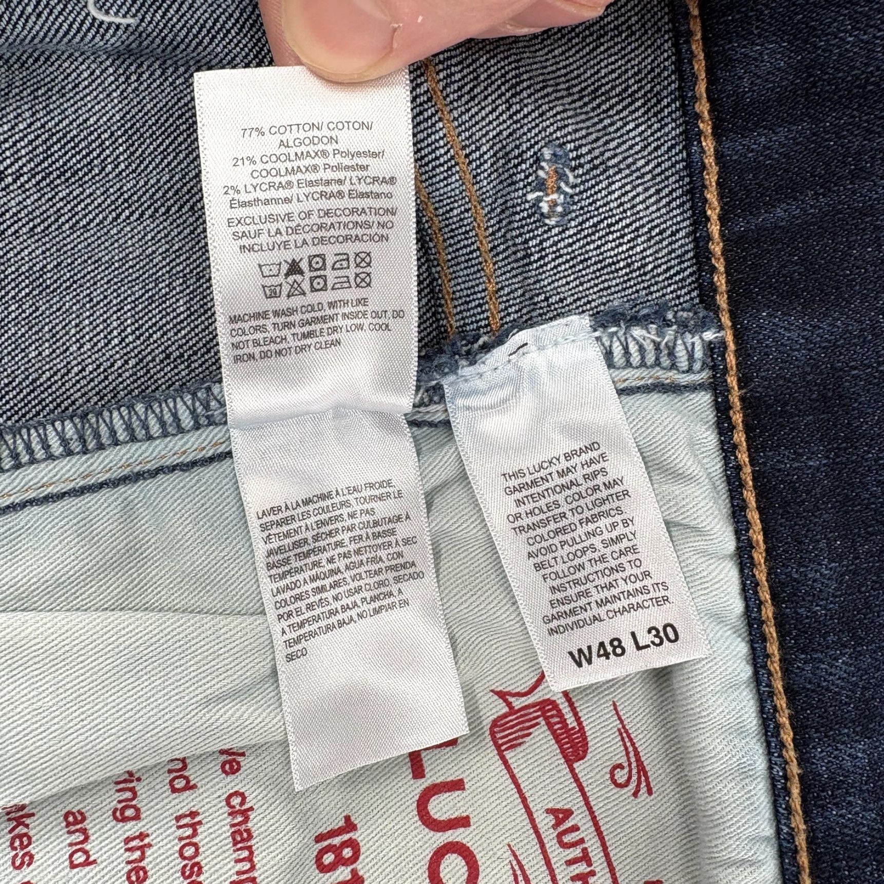 Lucky Brand Lucky Brand Jeans 181 RELAXED STRAIGHT Mens 48x30 Blue Dark Wash Denim Pants Size US 32 / EU 48 - 6 Thumbnail