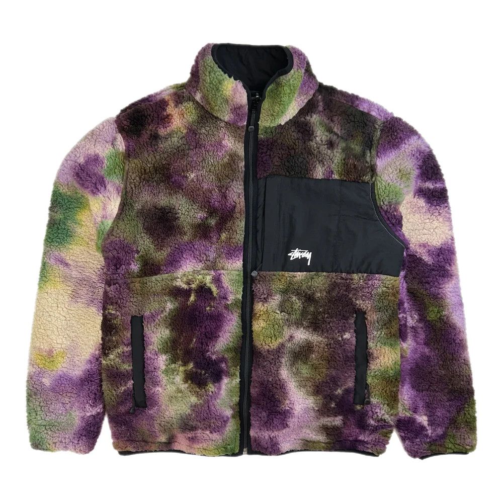 image of Stussy Fleece Reversible Tye Dye Fleece Zip, Men's (Size Medium)