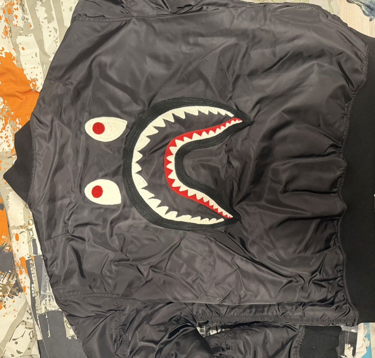 Bape Bape shark jacket ma-1 black Size US XL / EU 56 / 4 - 9 Thumbnail