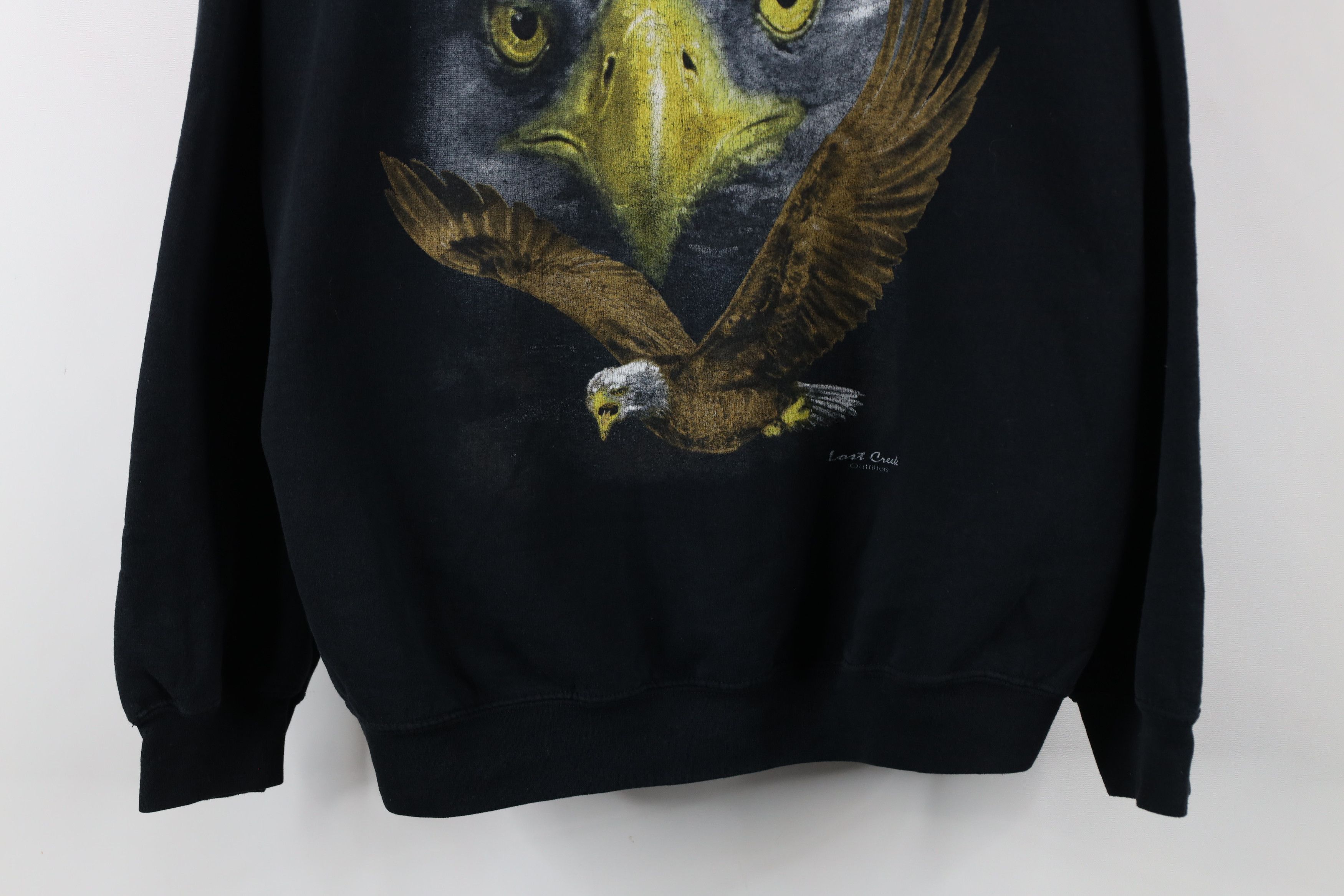 Vintage Vintage 90s Streetwear Eagle Crewneck Sweatshirt Black Size US XL / EU 56 / 4 - 3 Thumbnail