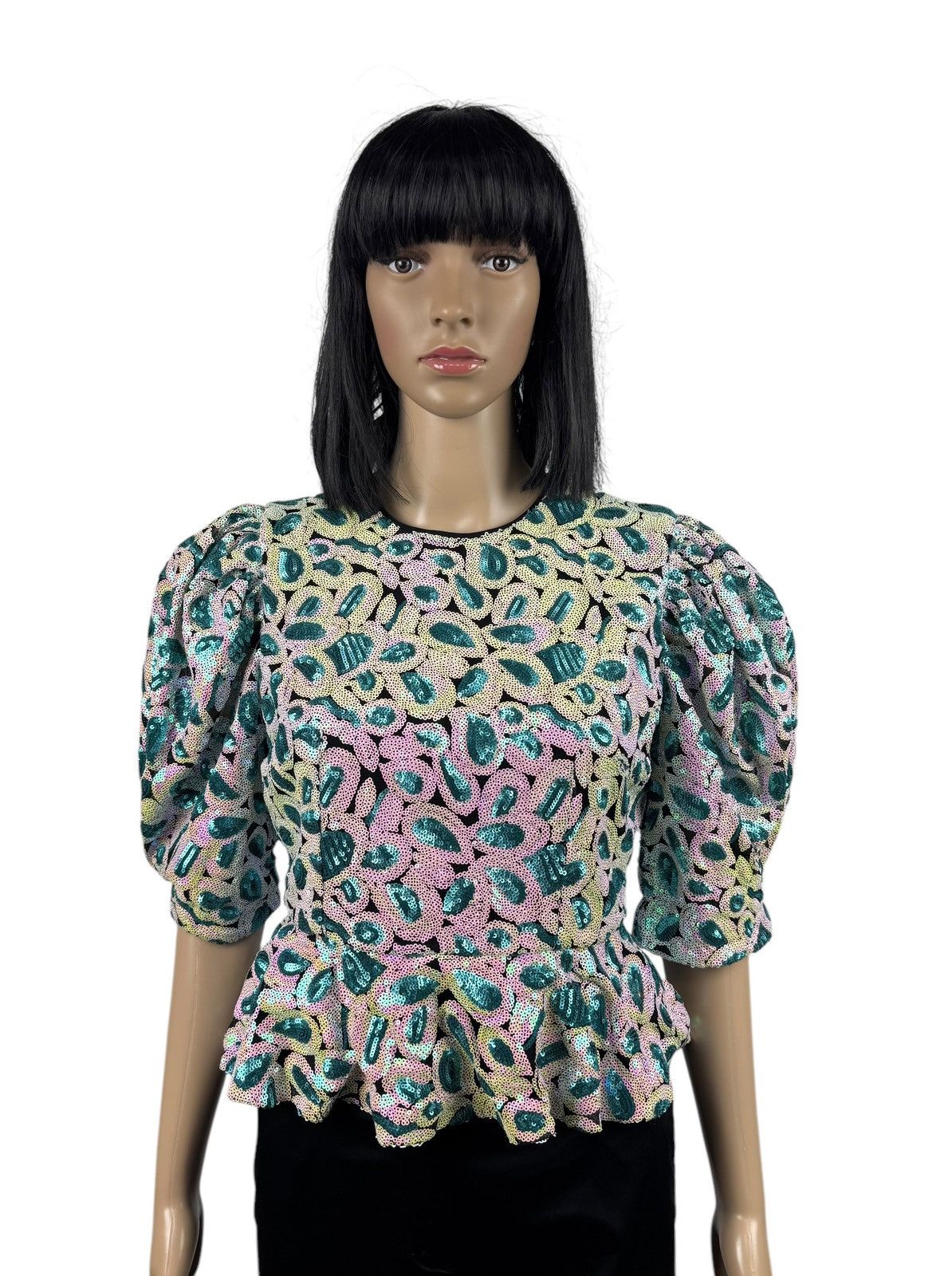 ROTATE Rotate Birger Christensen Christina Top Gathered Sequined Size M / US 6-8 / IT 42-44 - 1 Thumbnail