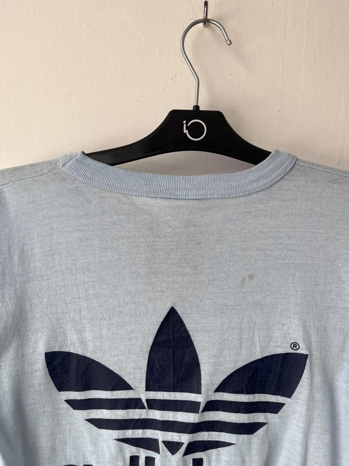 Adidas Vintage 1970s Adidas double sided big logo t shirt Size US S / EU 44-46 / 1 - 5 Thumbnail