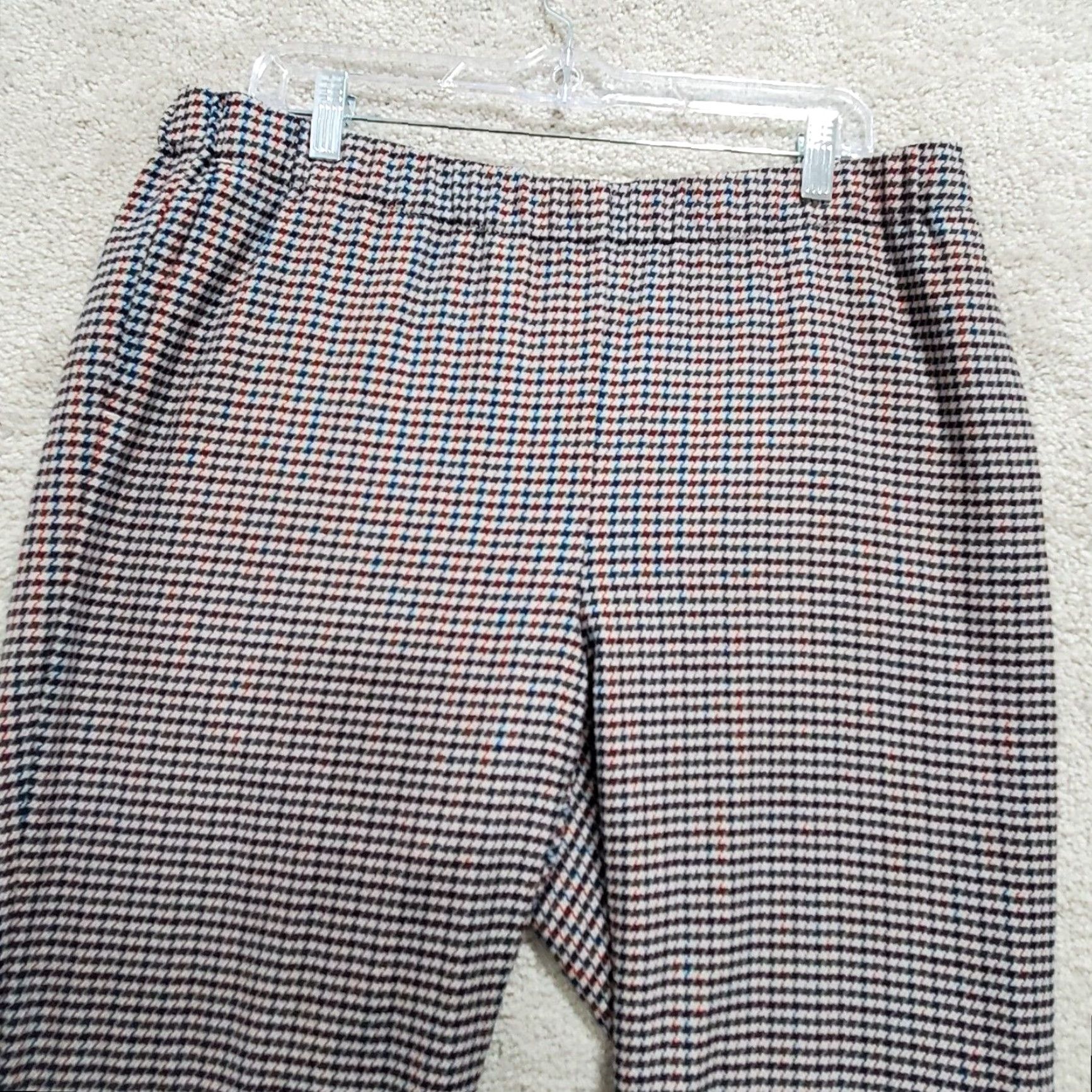 J. Jill J.Jill Pants Women's 16 Multicolor Houndstooth Plaid Polyester Stretch Cuffed - Casual, Regular, Wide Selection Size 38" / US 16 / IT 52 - 3 Thumbnail