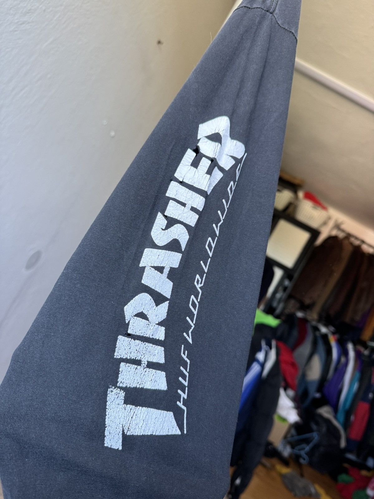 Huf × Thrasher HUF x Thrasher Washed Thrashed Longsleeve Tshirt Skate Size US XL / EU 56 / 4 - 10 Thumbnail
