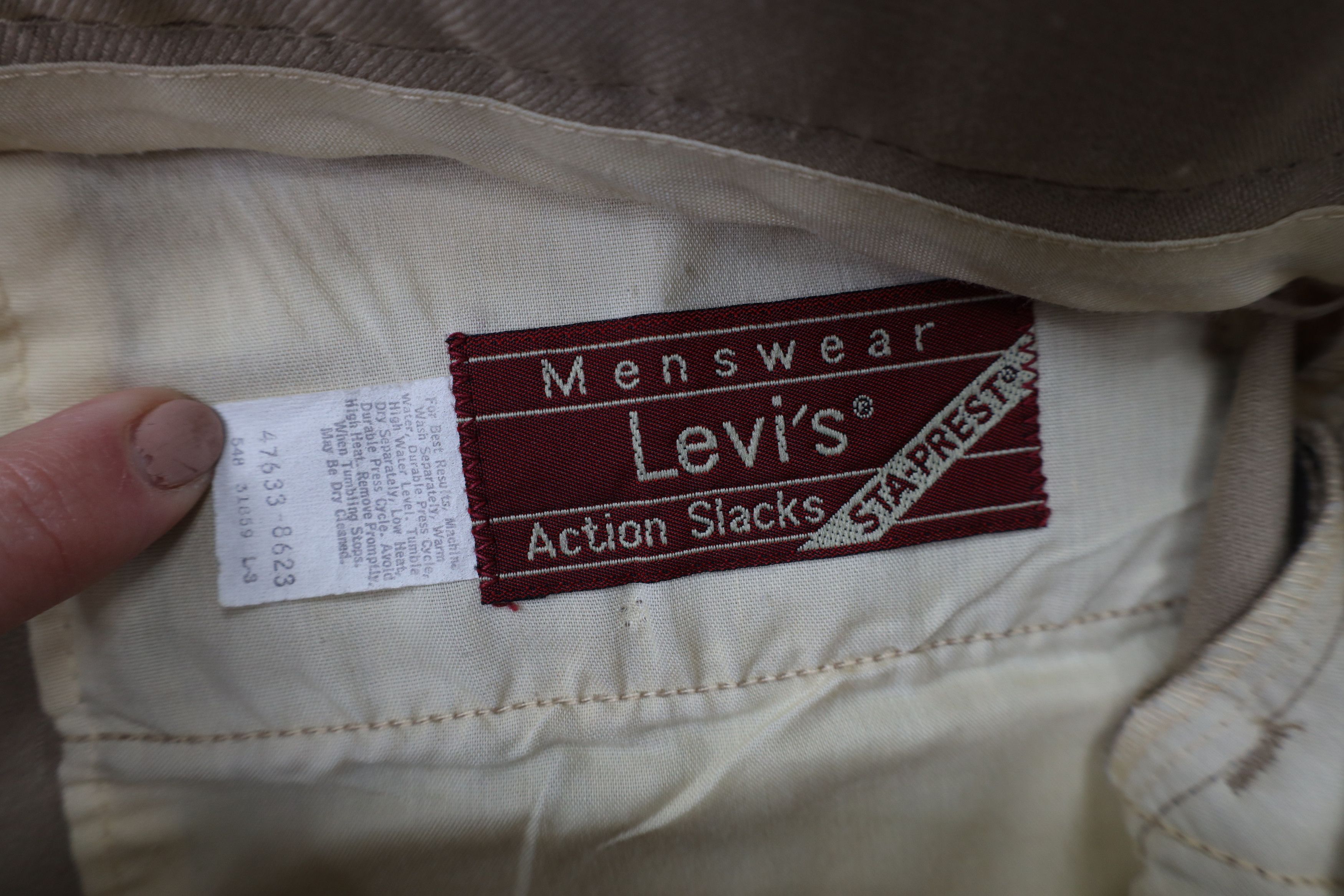 Levi's × Vintage Vintage 70s Levis Knit Wide Leg Bell Bottoms Chino Pants USA Size US 34 / EU 50 - 5 Thumbnail