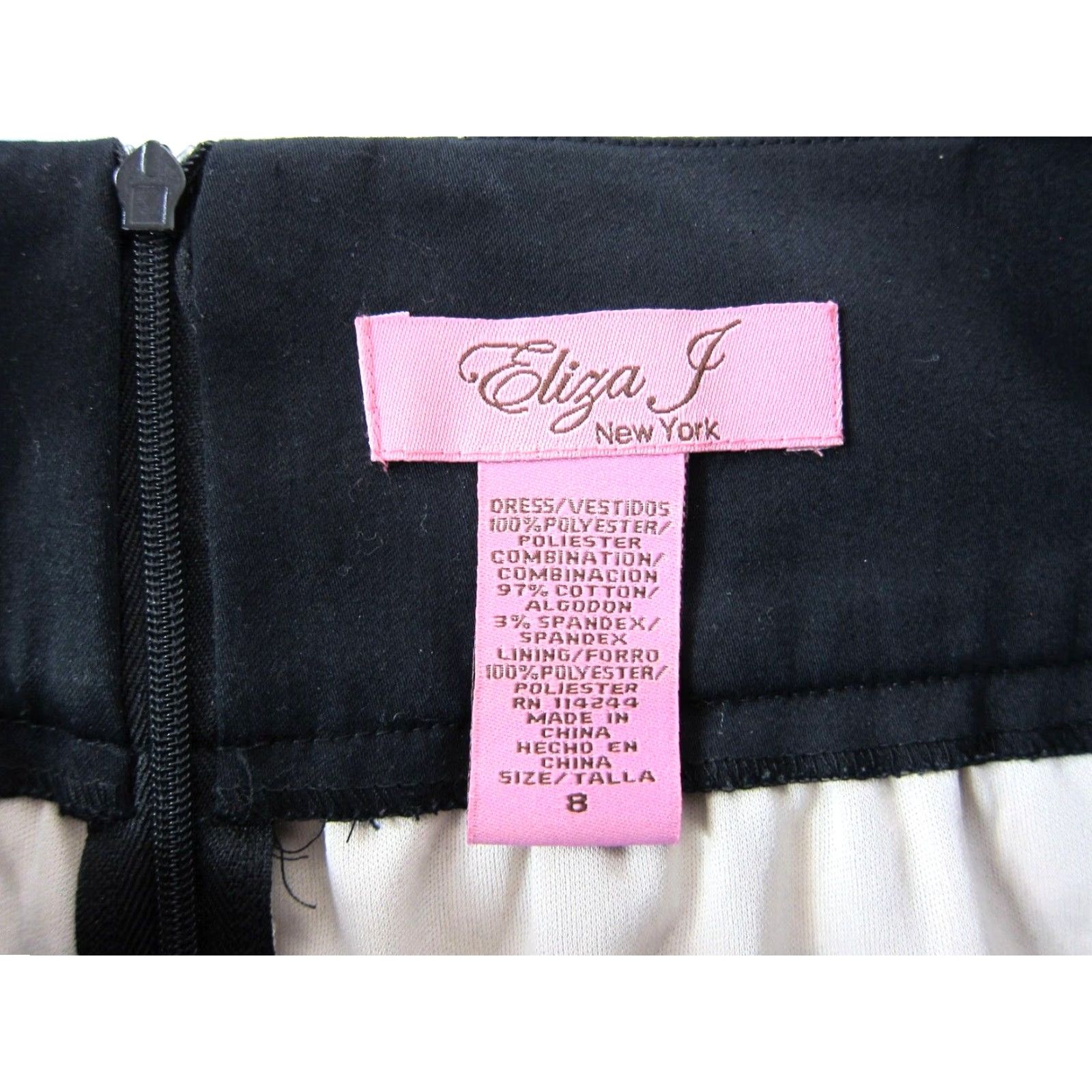 Vintage Eliza J New York Black Polka Dot Short Sleeve Knit Shift Sheath Tunic Dress 8 Size 30" / US 8 / IT 44 - 4 Thumbnail