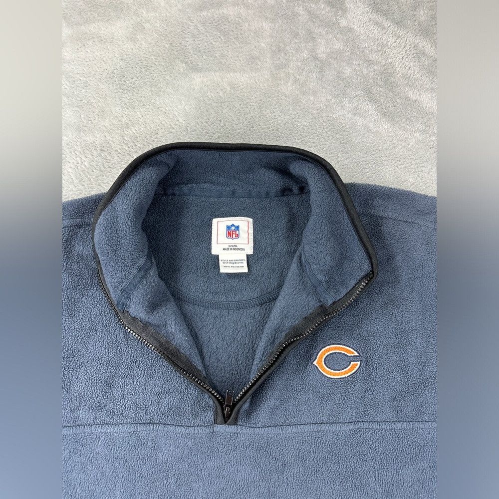 NFL Vtg NFL Chicago Bears 1/4 zip grey fleece jacket men's size Size US XXL / EU 58 / 5 - 3 Thumbnail
