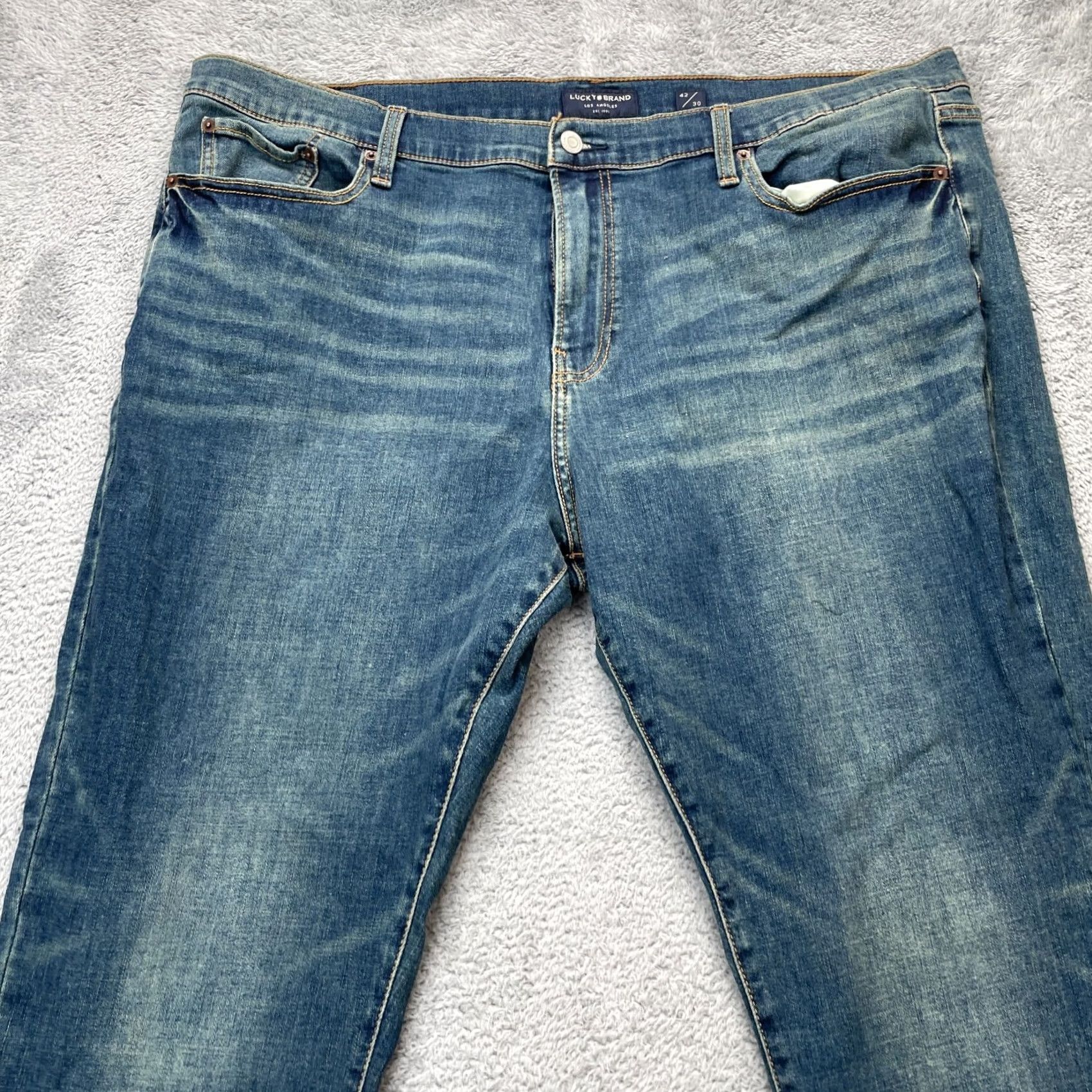 Lucky Brand Lucky Brand Jeans Mens 42x30 Blue 410 Athletic Slim Denim Relaxed Fit Mid Rise Size US 42 / EU 58 - 6 Thumbnail
