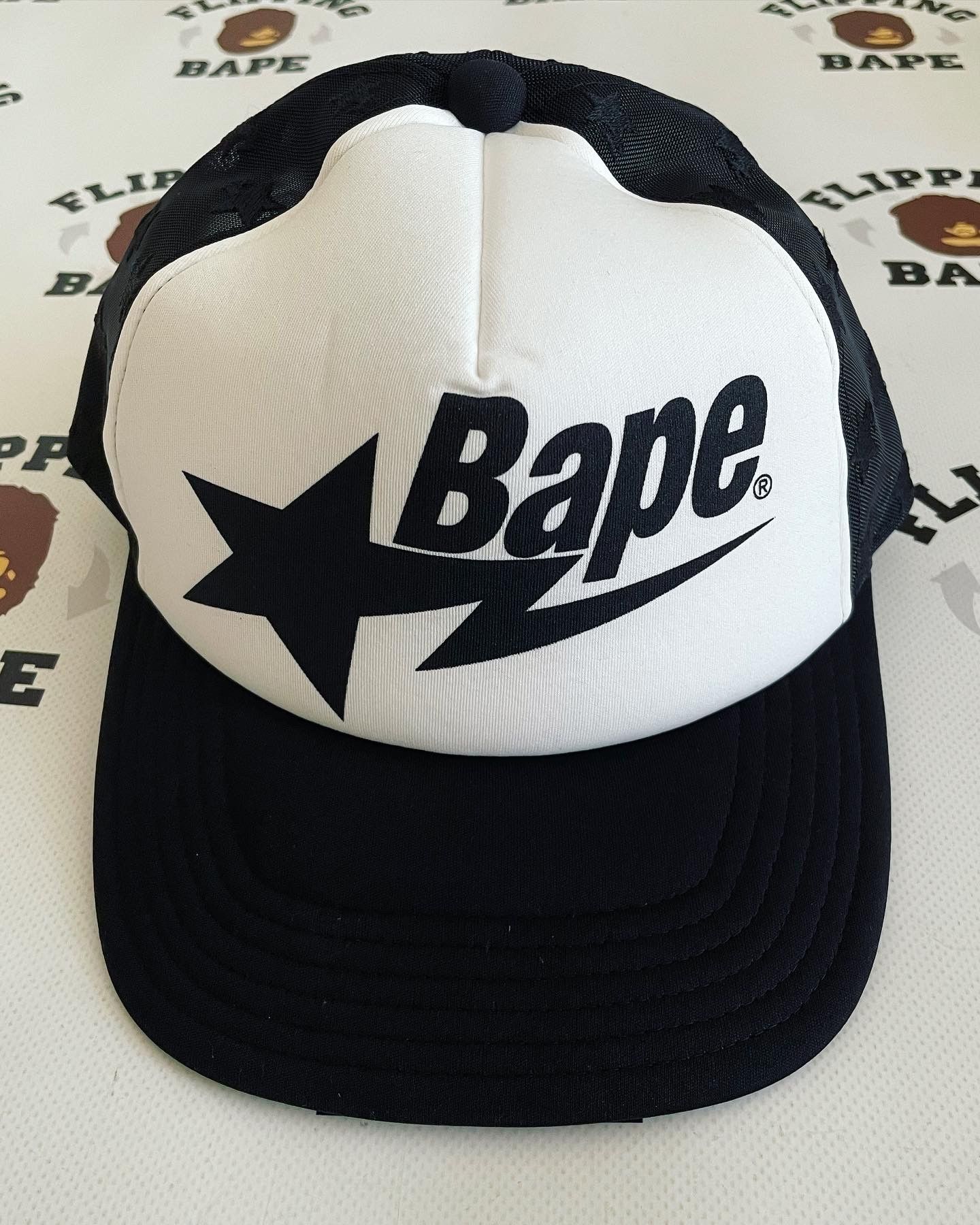 image of Bape Sta Allover Mesh Cap in Black, Men's