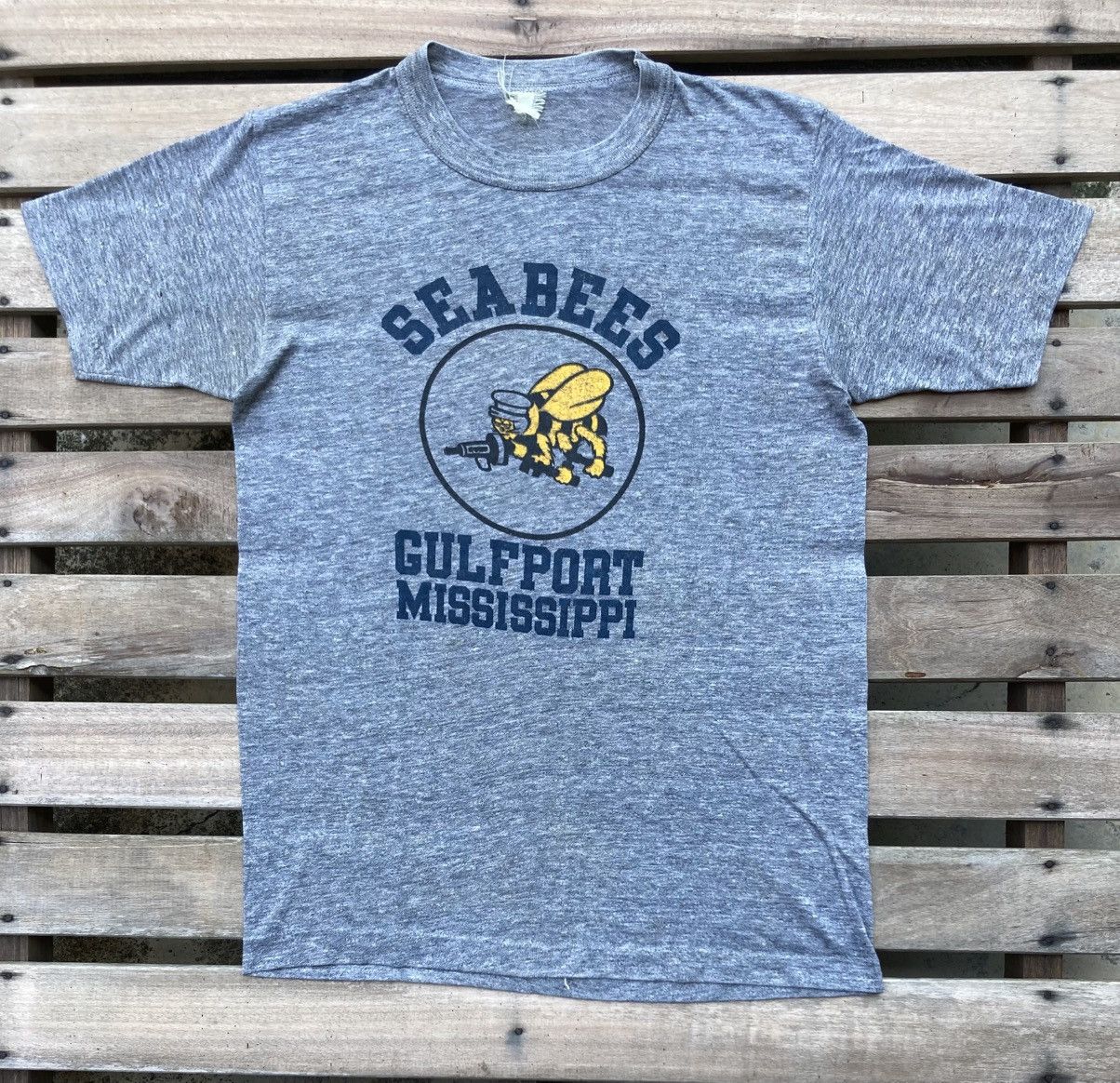 Vintage Vintage 70s US Navy Seabees Gulfport Mississippi T shirt Size US S / EU 44-46 / 1 - 2 Thumbnail