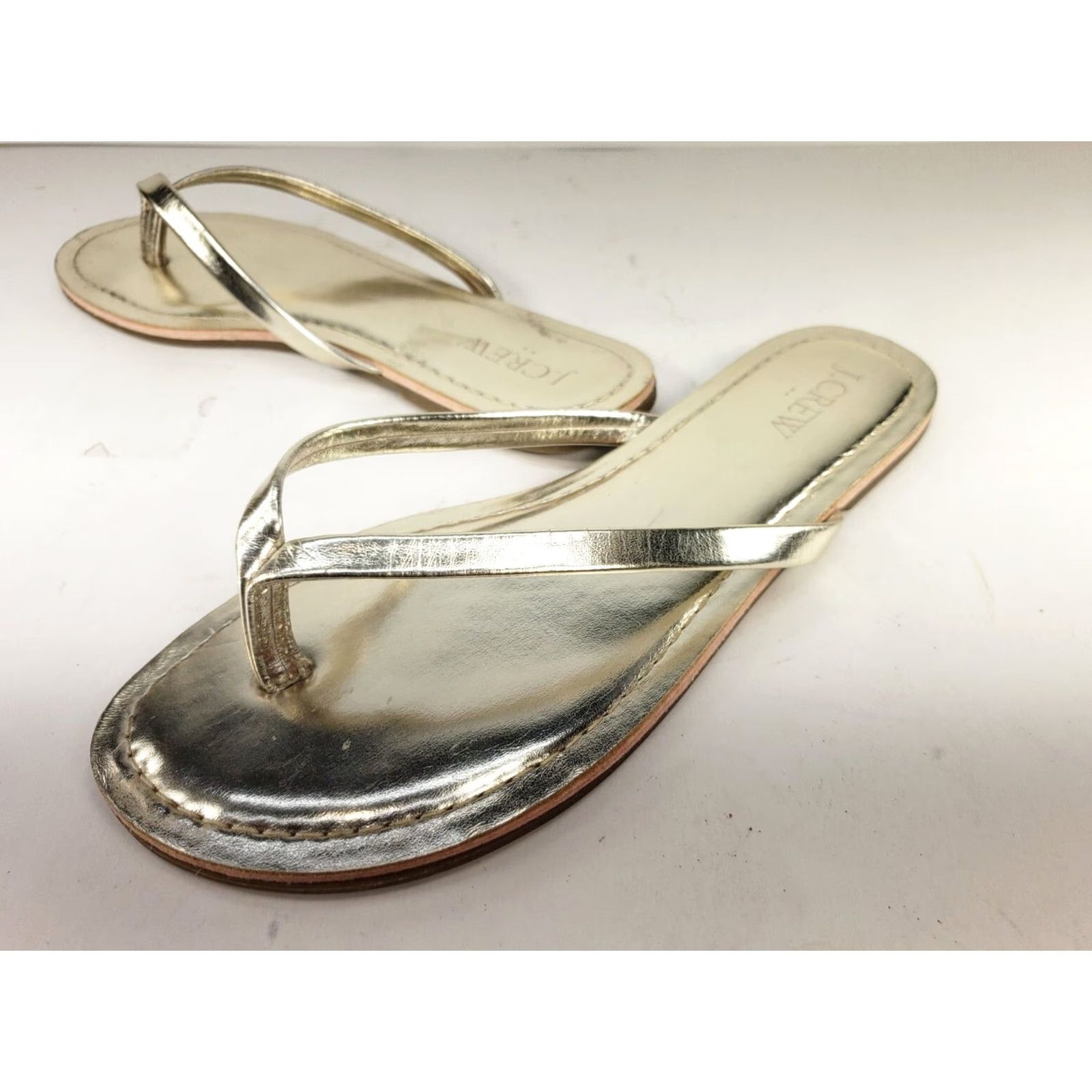 J.Crew J.CREW Sorrento Thong Sandal Flip Flop Casual Leather Gold Womens 6B Medium? Size US 6 / IT 36 - 2 Thumbnail
