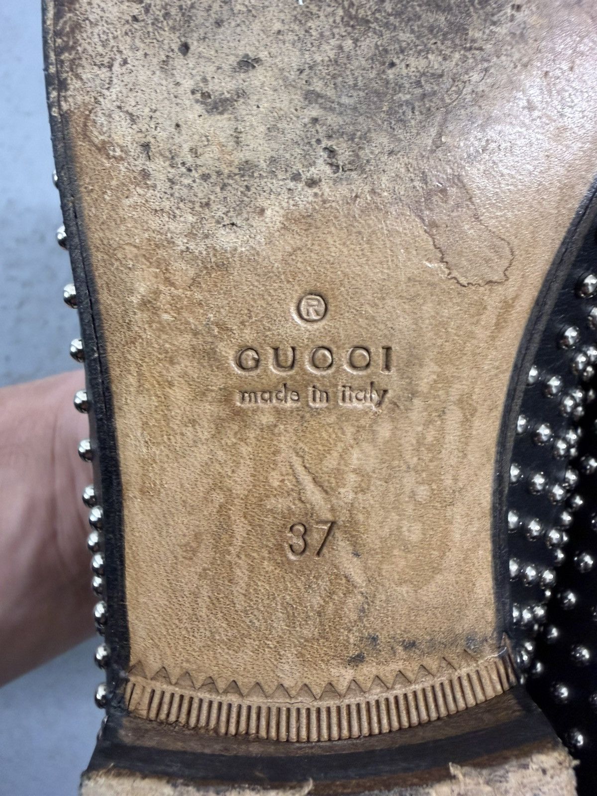 Gucci Gucci Horsebit 1953 Studded Leather Loafers Size US 7 / IT 37 - 14 Thumbnail