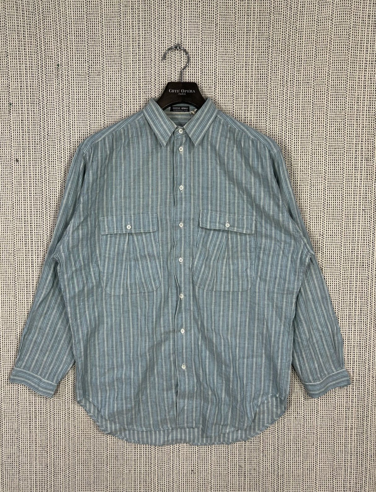 Giorgio Armani Vtg 80s giorgio armani italy made multicolor striped linen Size US XL / EU 56 / 4 - 1 Thumbnail