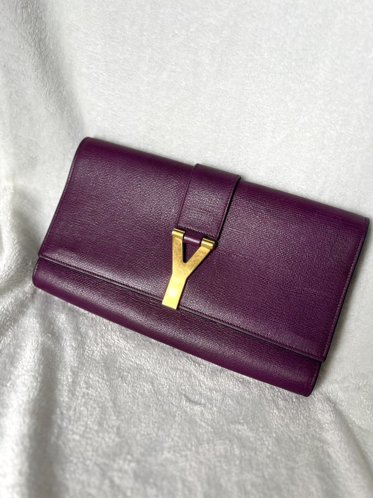 Yves Saint Laurent Saint Laurent Chyc Clutch – Purple Size ONE SIZE - 9 Thumbnail