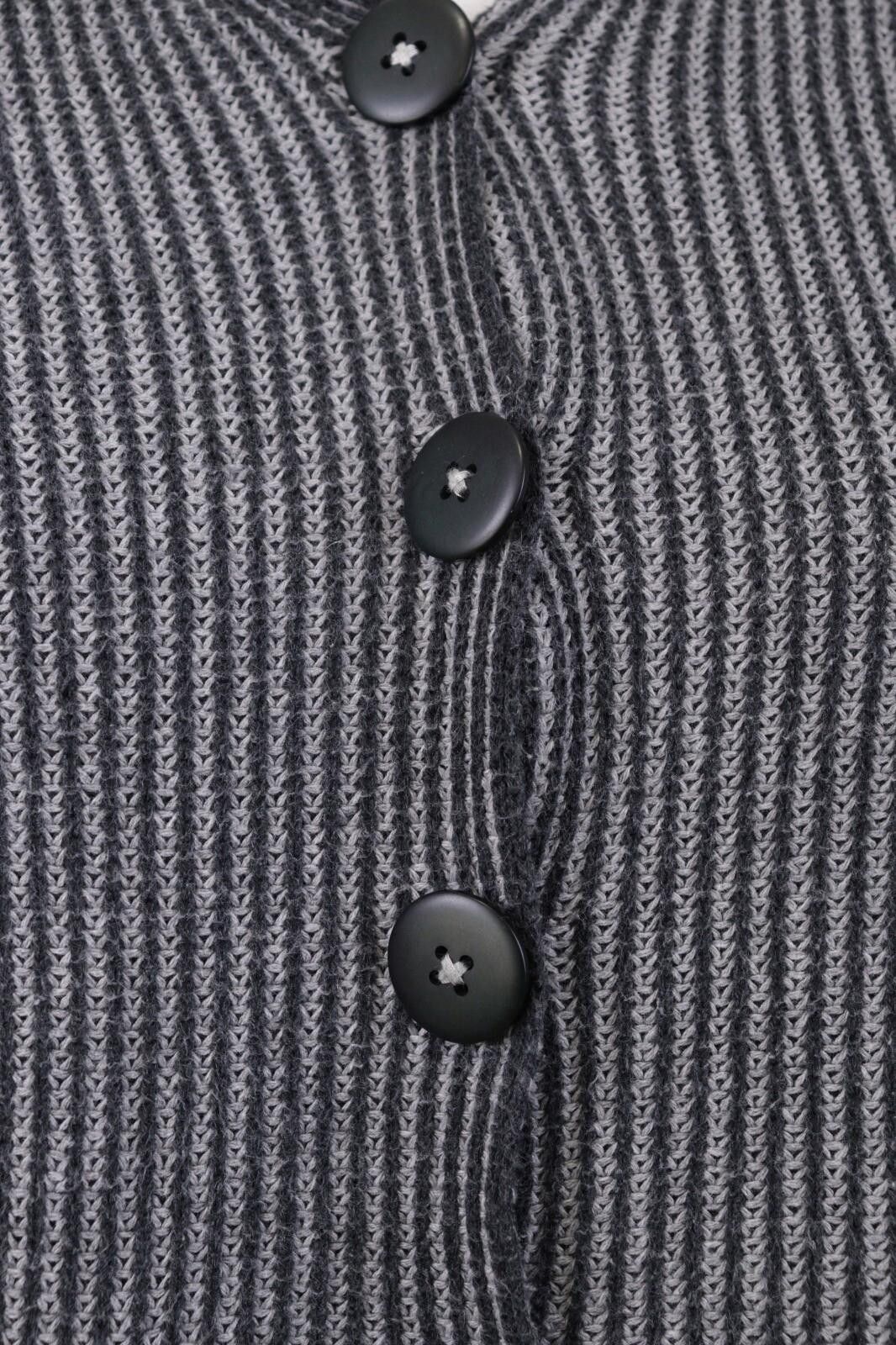 Designer Gudrun Sjöden Gray Pinstriped Knit Cardigan Sweater Size S Size S / US 4 / IT 40 - 4 Thumbnail