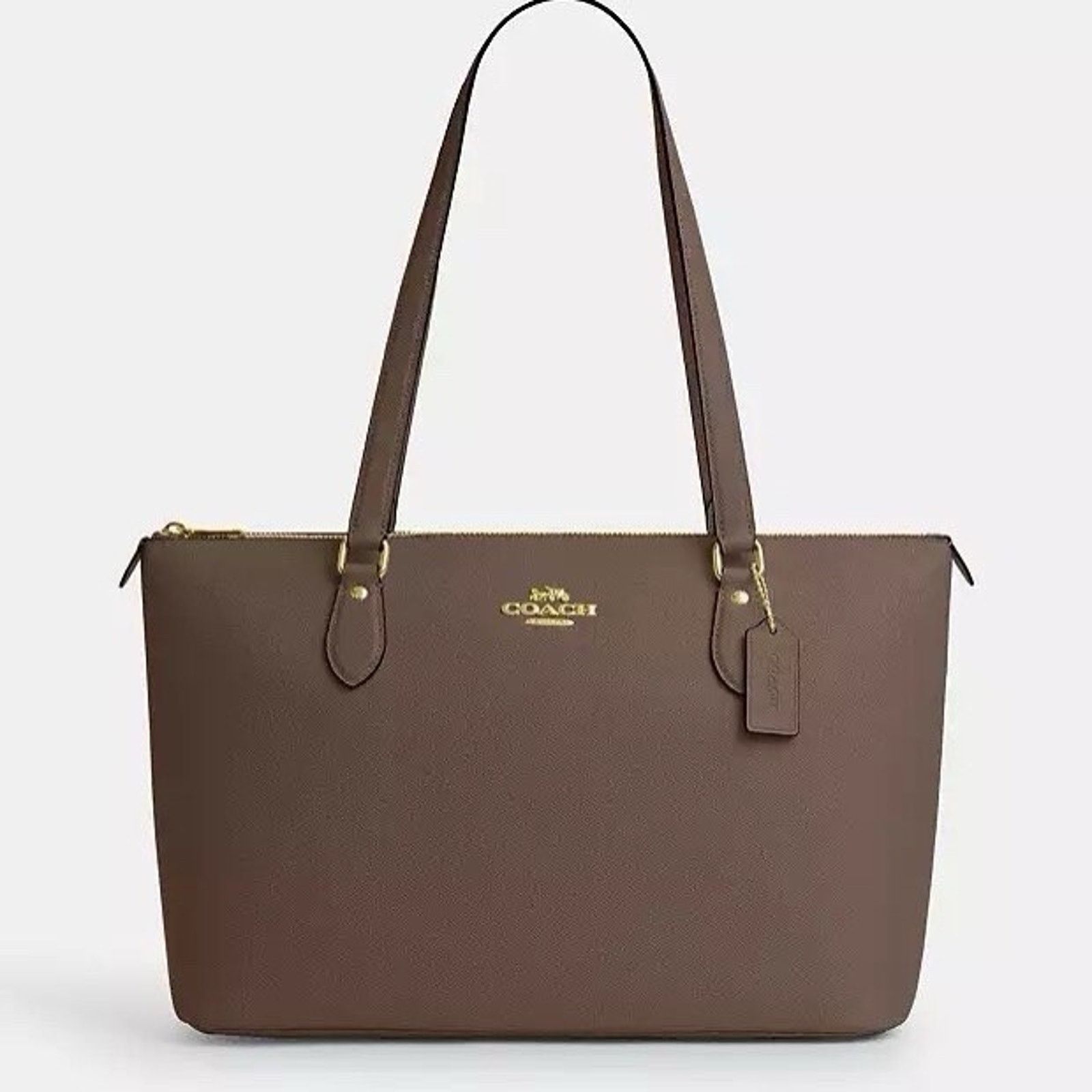 Coach NWT Coach Gallery Tote Bag Leather CV402 Gold/Dark Stone Size ONE SIZE - 5 Thumbnail