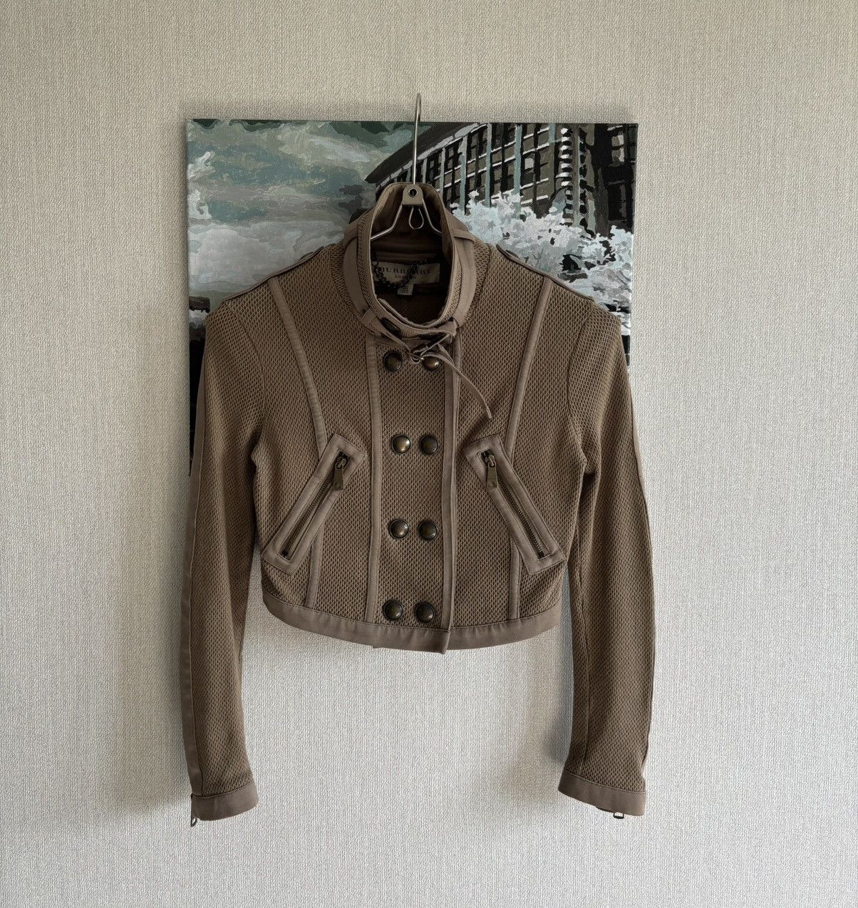 Burberry × Designer × Vintage Burberry Biker Army Mesh Bomber Jacket Size S / US 4 / IT 40 - 1 Thumbnail
