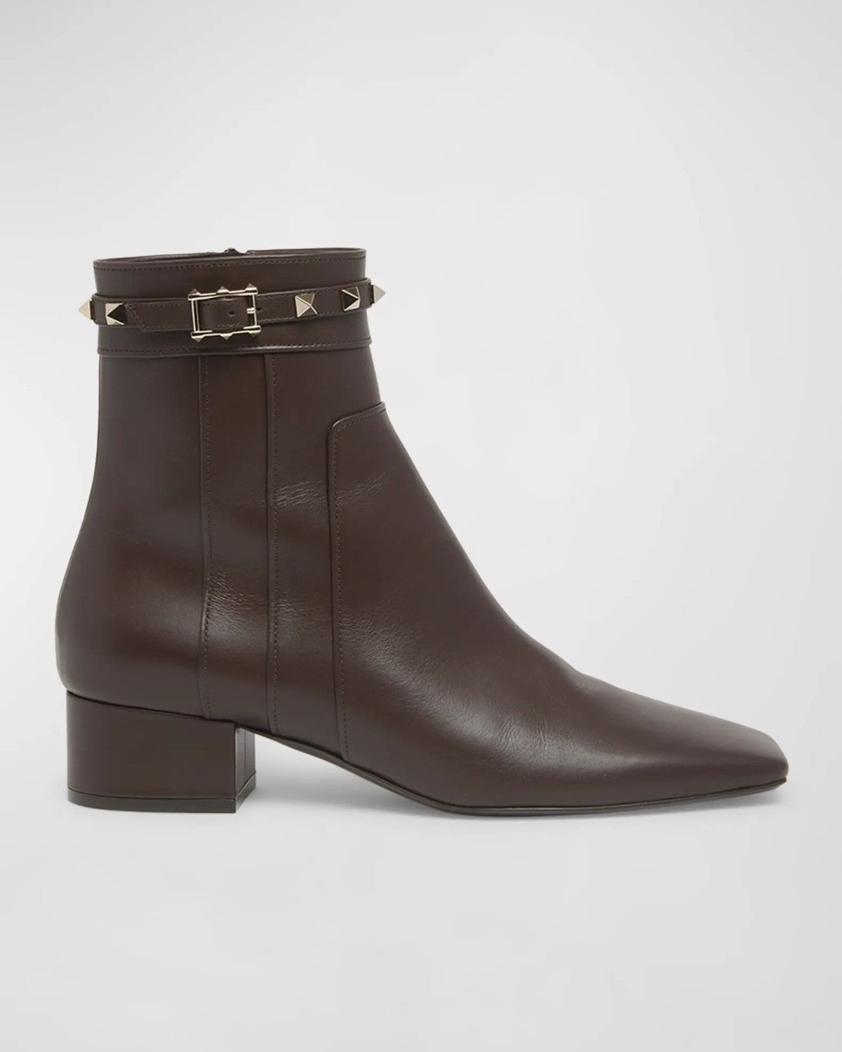 Valentino Rockstud Leather Buckle Ankle Booties Size US 10 / IT 40 - 1 Thumbnail