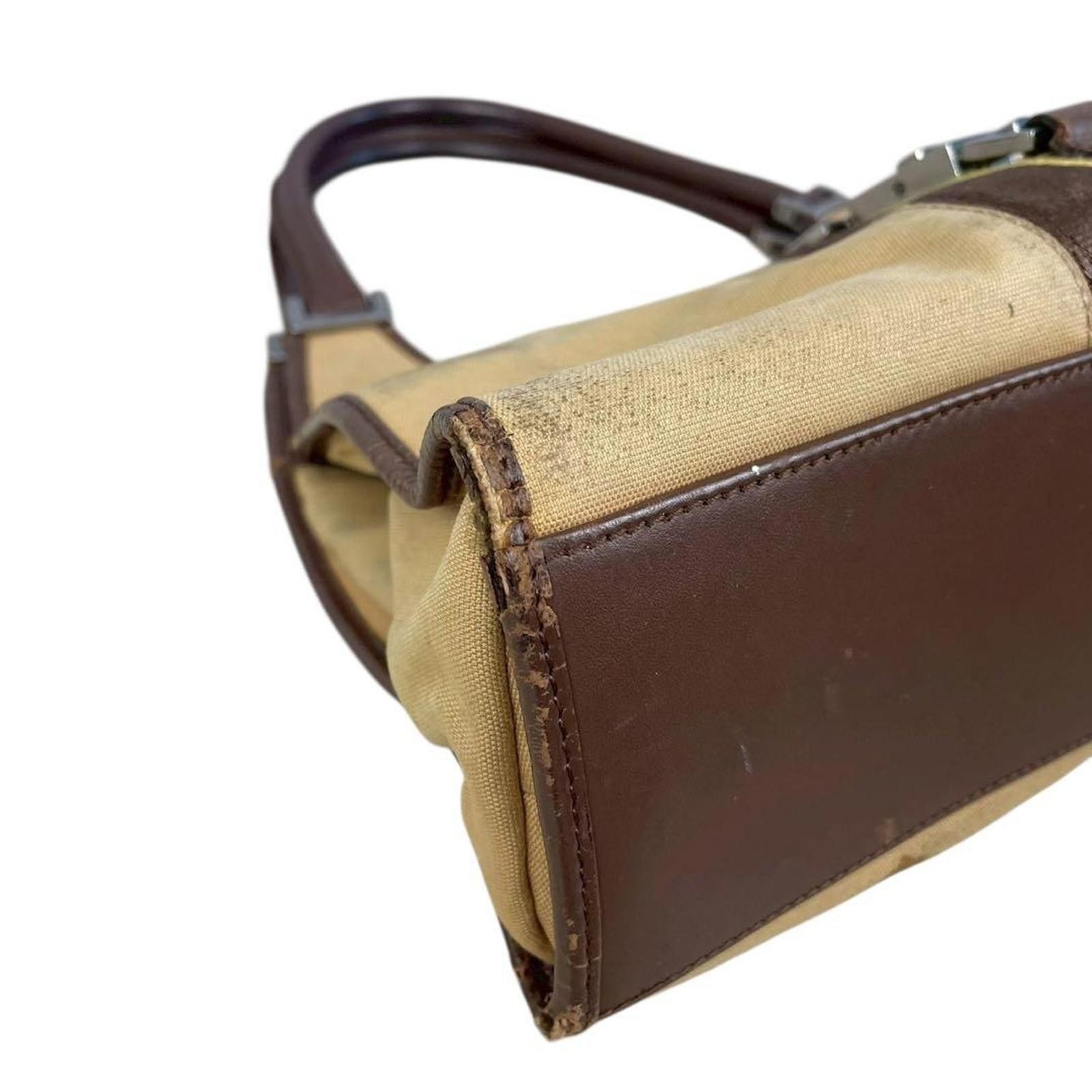 Gucci Gucci - Vintage Canvas and Leather Shoulder Bag Size ONE SIZE - 4 Thumbnail