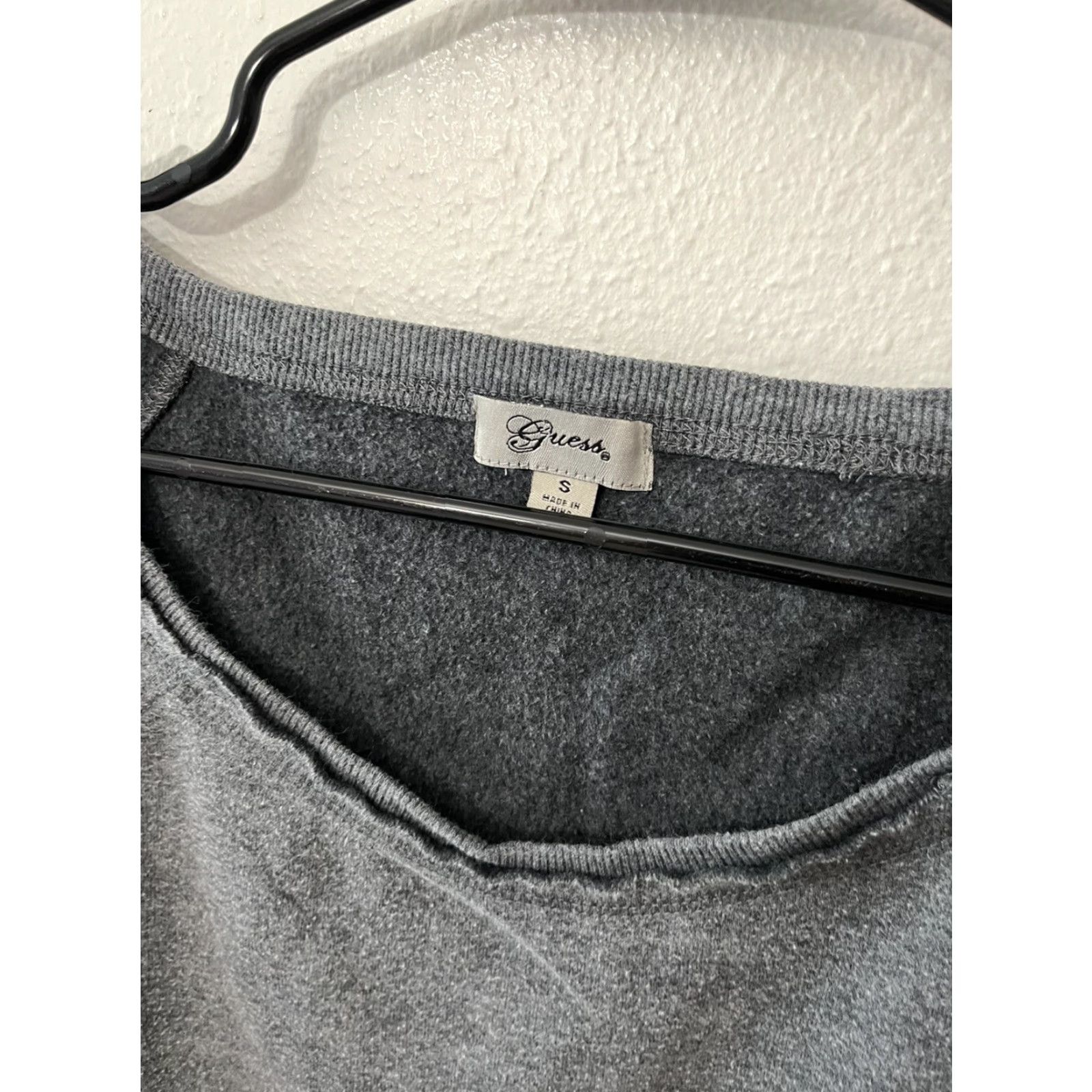 Guess GUESS Womens Sweater S Gray 3/4 Sleeve Round Neck Cotton Pullover Vintage Style, Pullover, Knit, 100% Cotton, Knitwear, Warmth, Midweight, GUESSED? Size S / US 4 / IT 40 - 2 Thumbnail