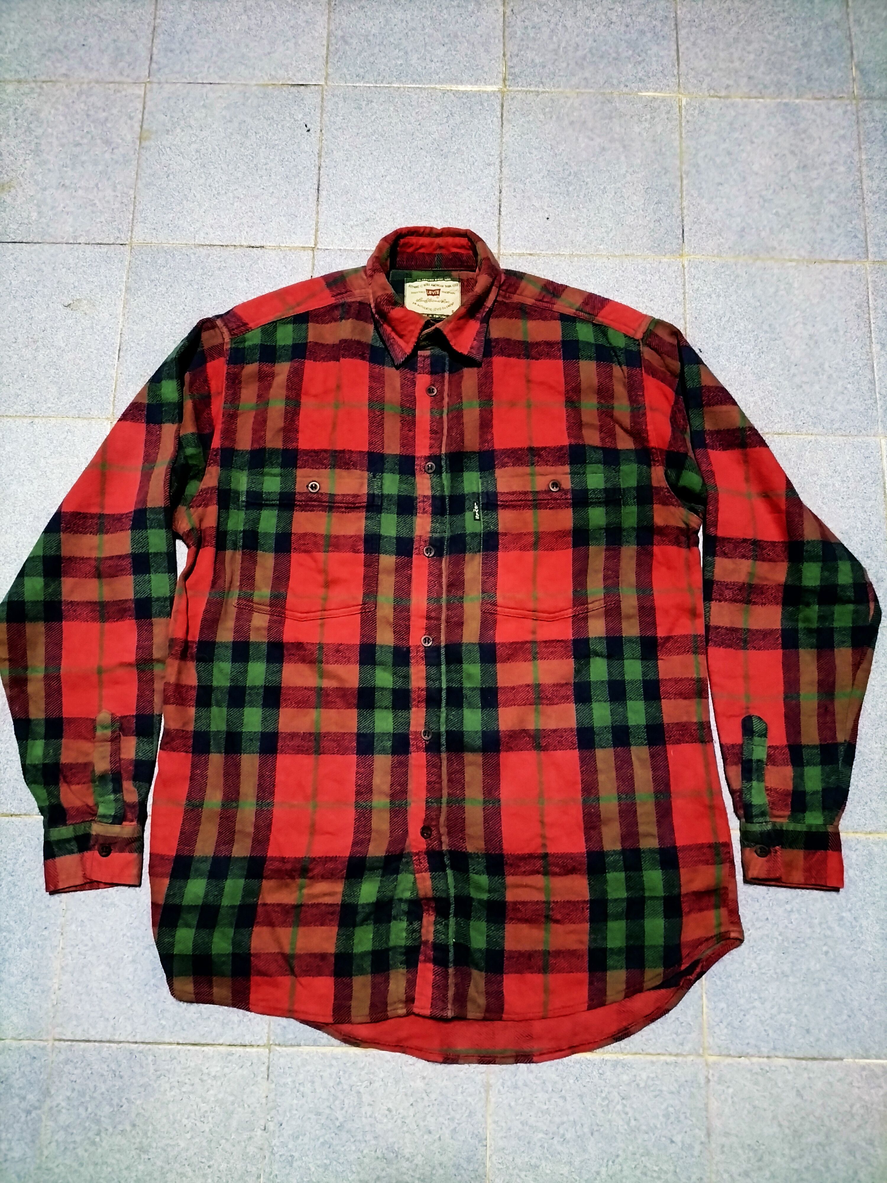 Levi's Vintage Levis Plaid Shirt Winter Double Pocket Black Lable Size US S / EU 44-46 / 1 - 1 Thumbnail