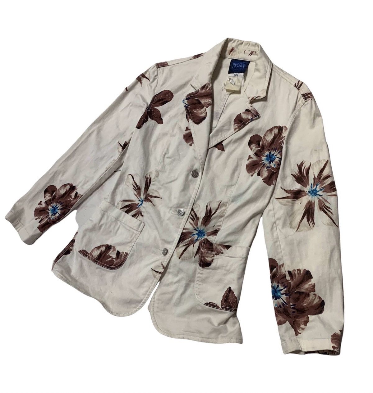 Kenzo × Vintage STEAL💥 VTG Kenzo Floral Art Blazer for Women Size M / US 6-8 / IT 42-44 - 2 Thumbnail