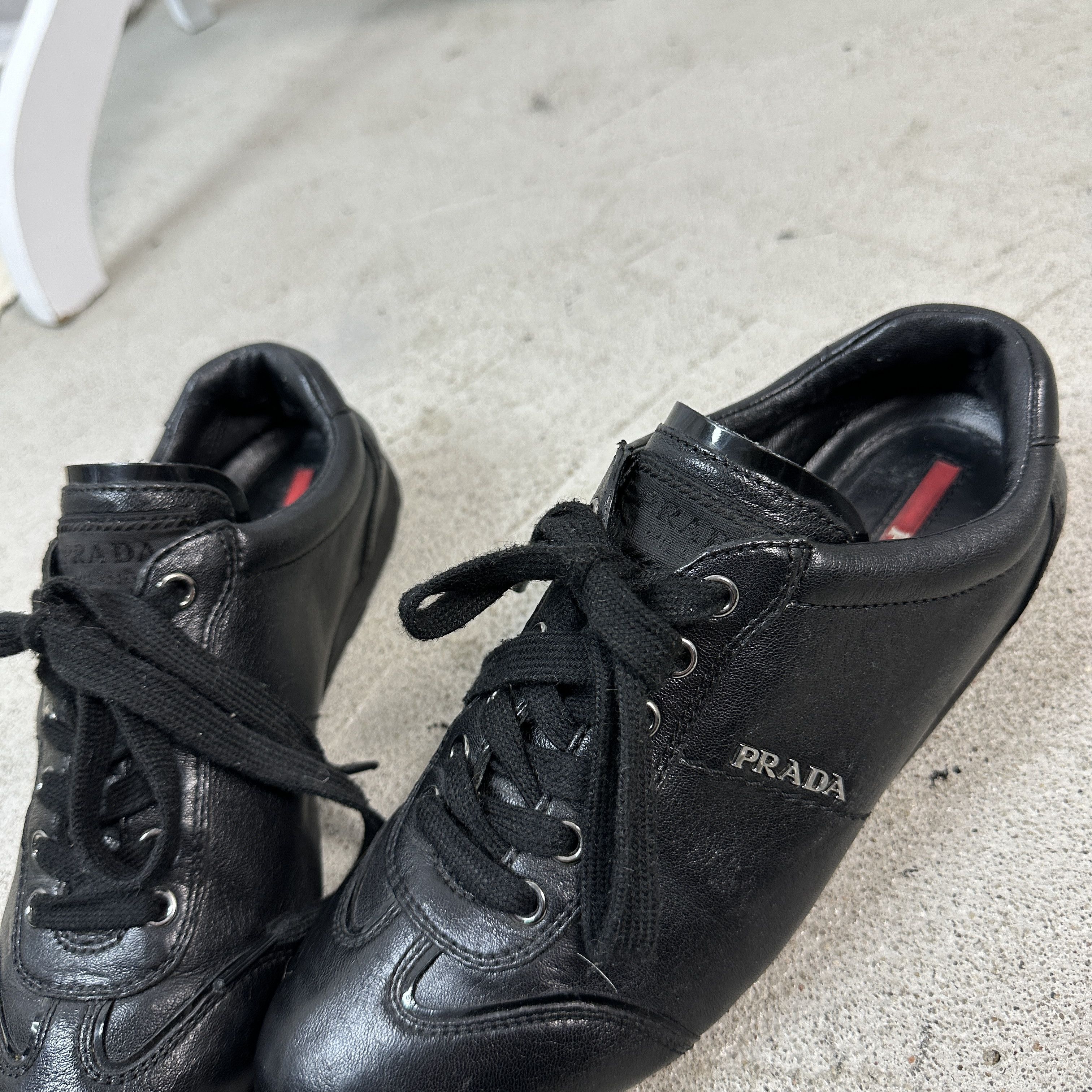 Prada × Vintage Vintage Avant garde Casual Y2K Prada Tainers Leather Shoes Size US 6.5 / IT 36.5 - 6 Thumbnail