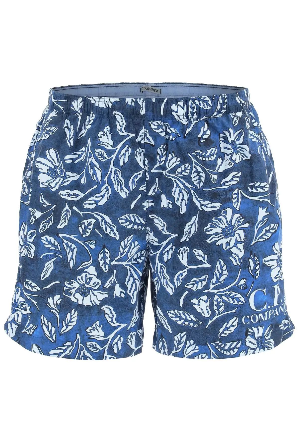 image of C P Company O1S22I1N0224 Flatt Nylon Swim Trunks In Khaki in Blue, Men's (Size 36)