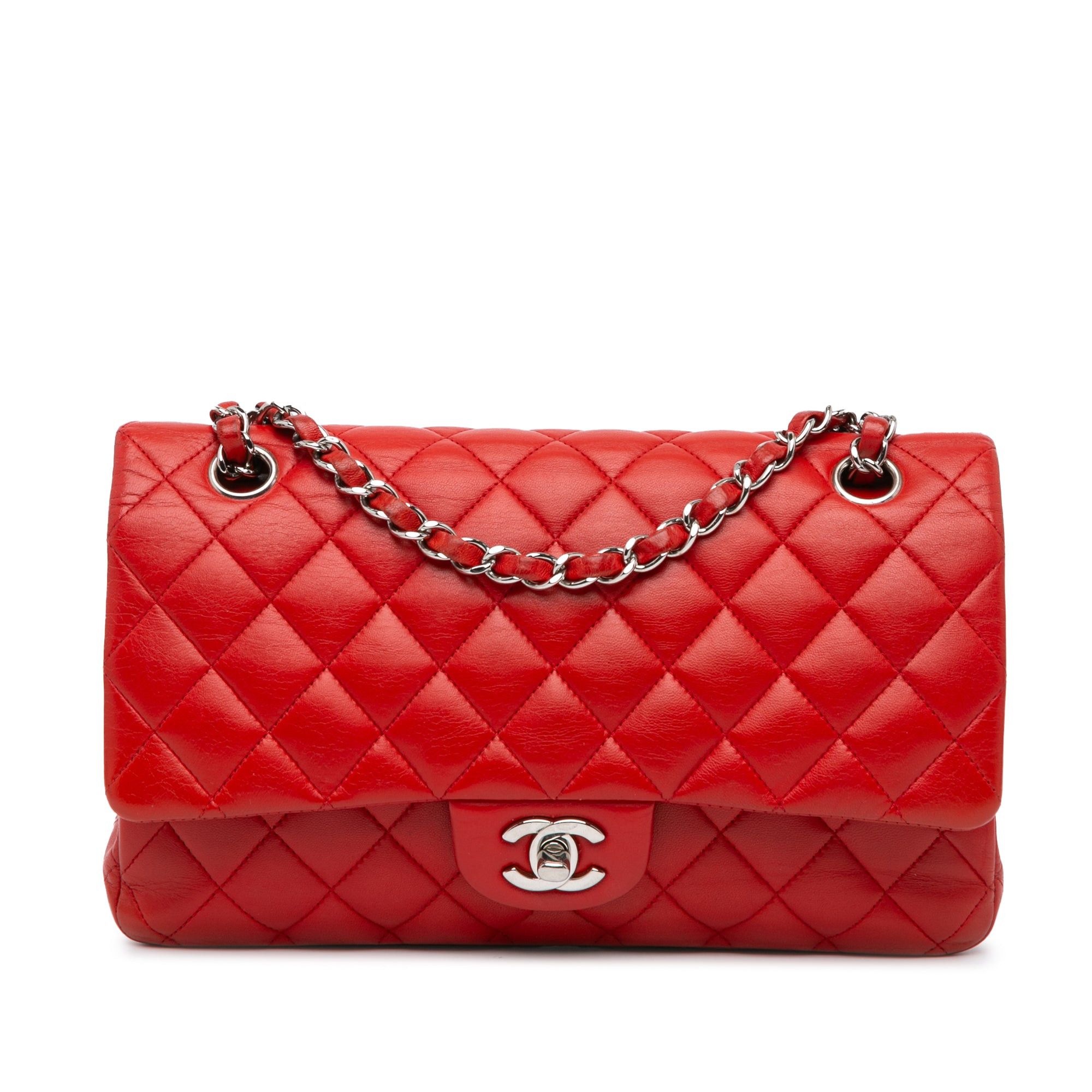 Chanel Chanel Medium Classic Lambskin Double Flap Red Size ONE SIZE - 1 Thumbnail