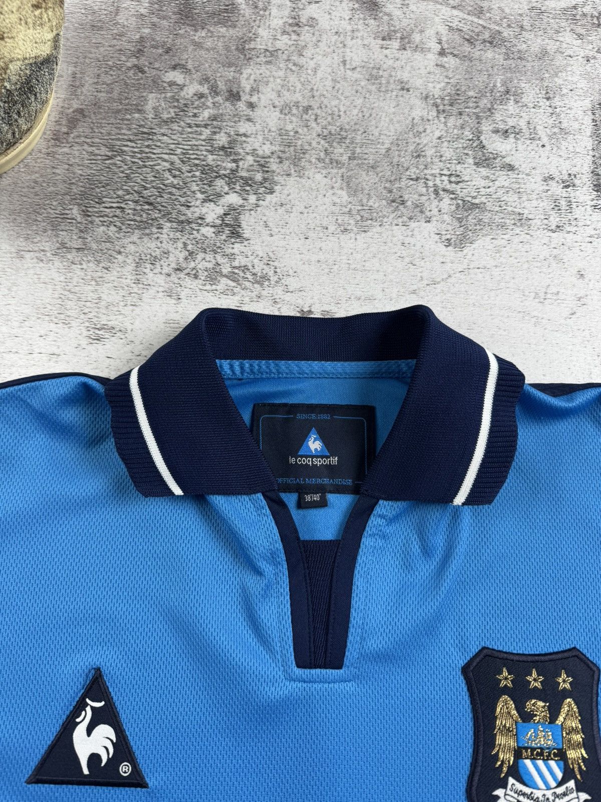Le Coq Sportif Manchester City 38/40 2001/2002 Football Shirt Jersey Kit Size US M / EU 48-50 / 2 - 12 Thumbnail