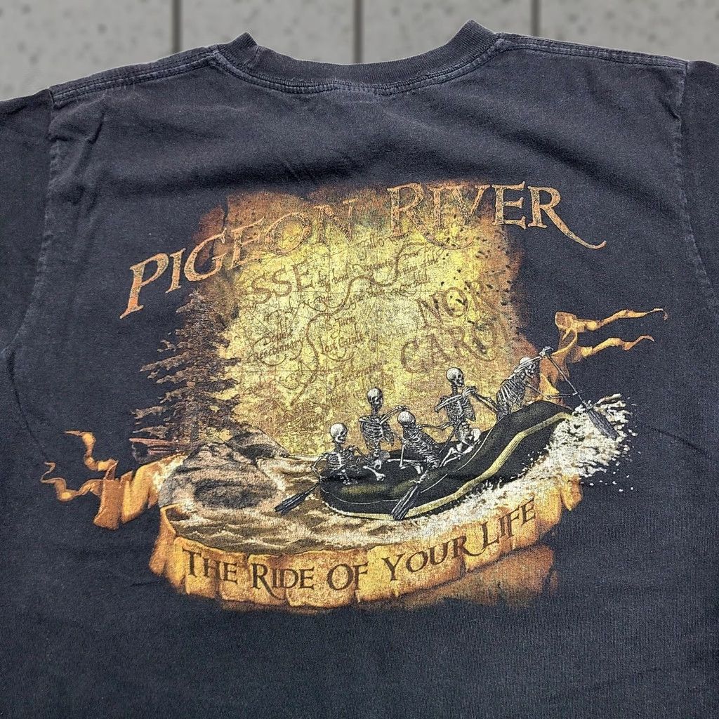 Vintage VINTAGE Pigeon River "The Ride Of Your Life" Graphic T-Shirt Men’s Size S Crew Neck Short Sleeve Black Mens Size US S / EU 44-46 / 1 - 1 Thumbnail