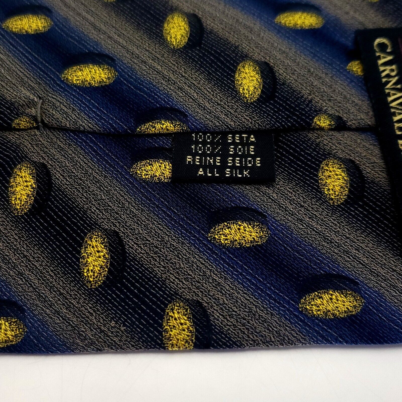 Designer Zanzaba Blue Gray Silk Tie Woven Striped Size ONE SIZE - 5 Thumbnail