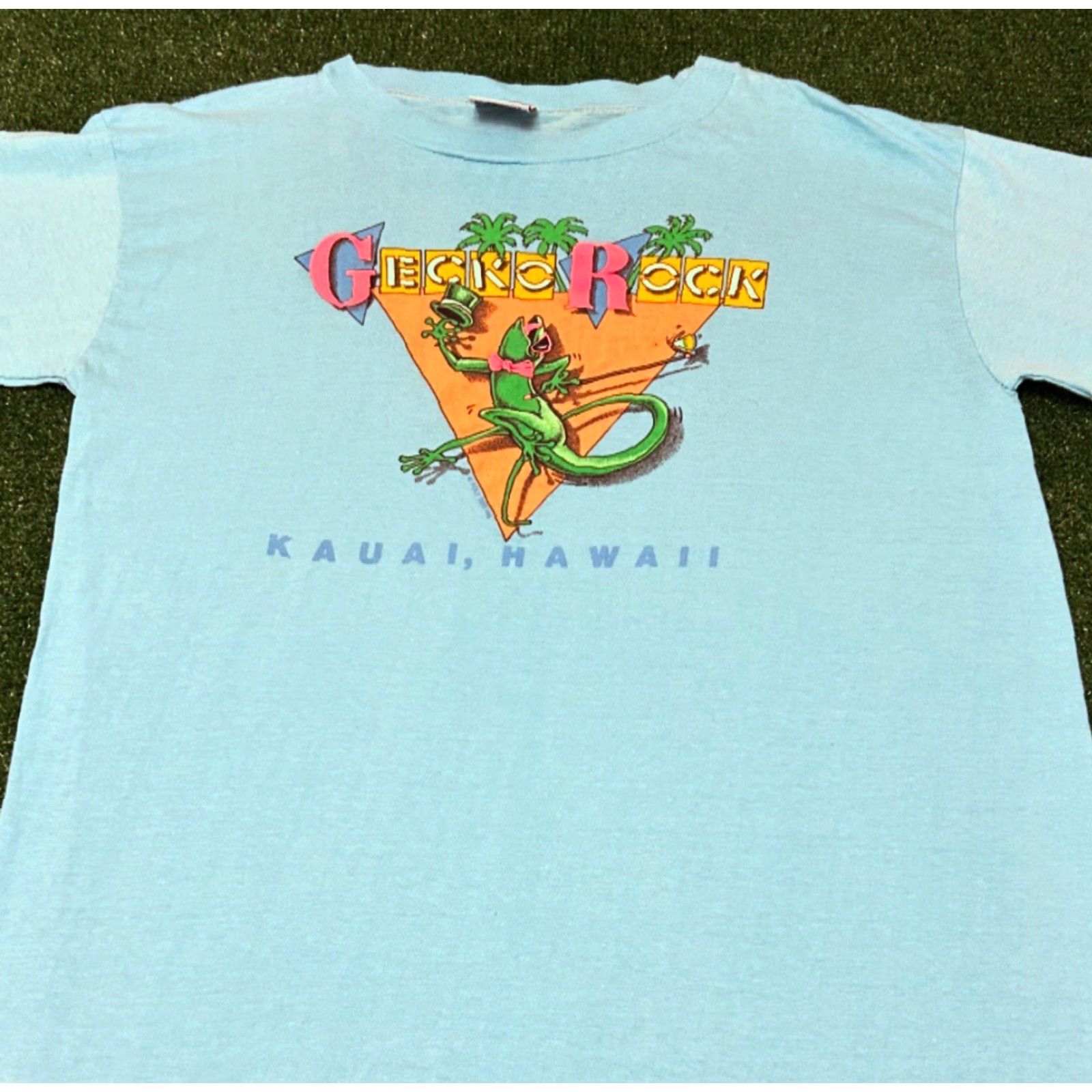 Vintage VINTAGE Gecko Hawaii Gecko Rock VTG Shirt Mens XL Surf Skate 80s 90s Blue Short Sleeve T-Shirt Size US XL / EU 56 / 4 - 3 Thumbnail