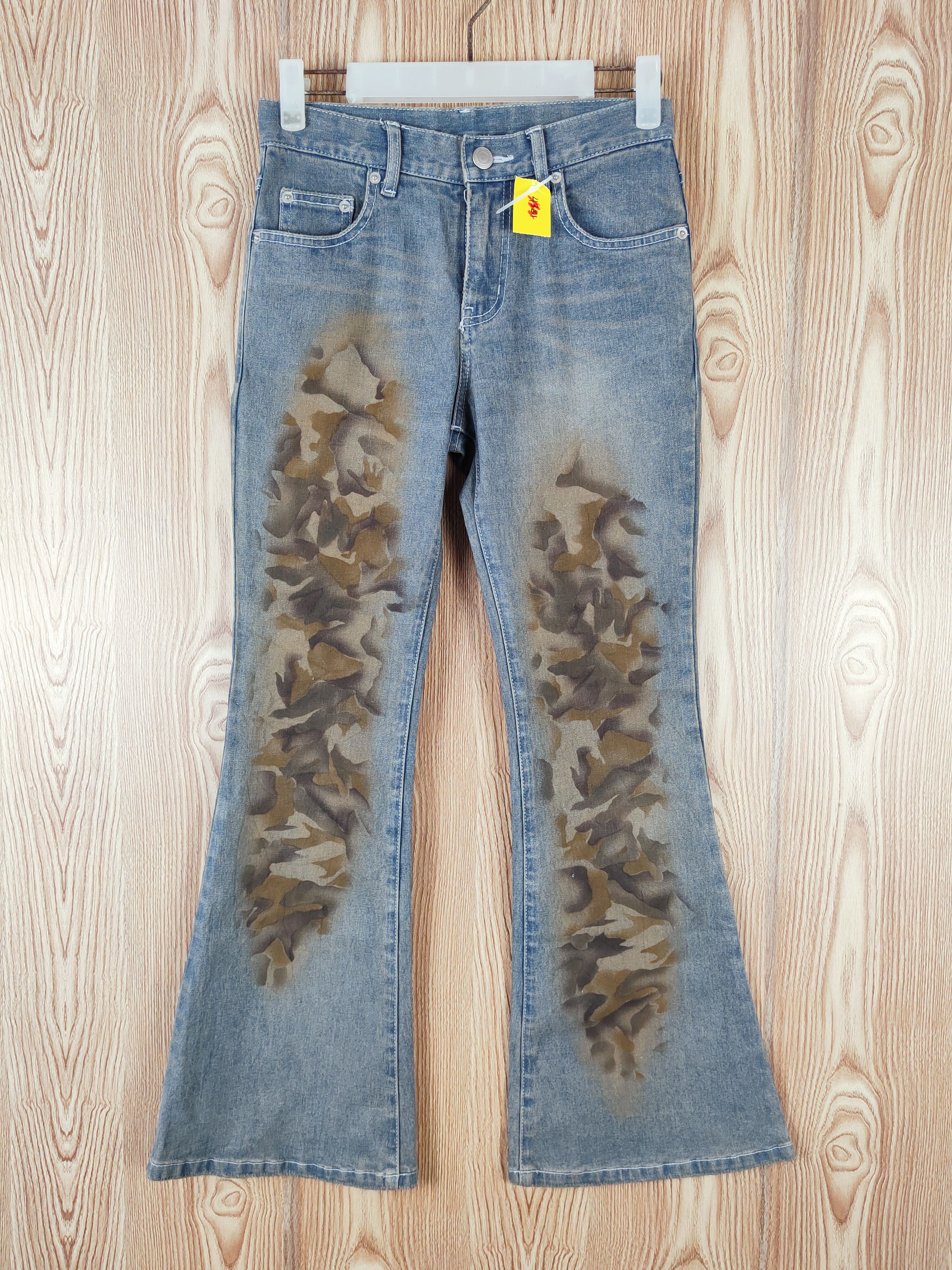Japanese Brand Penty's Blue Distressed Ripped Boot Cut Jeans #W344 Size 26" / US 2 / IT 38 - 1 Thumbnail