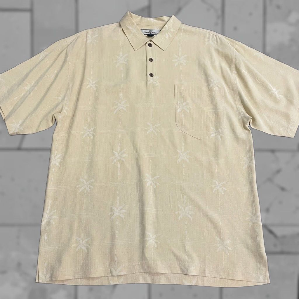 Tommy Bahama VINTAGE Tommy Bahama Polo Shirt Mens Large Hawaiian 100% Silk Yellow Size US L / EU 52-54 / 3 - 1 Thumbnail