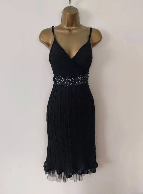 Vintage Vintage pleated black dress 8/10 Size M / US 6-8 / IT 42-44 - 4 Thumbnail